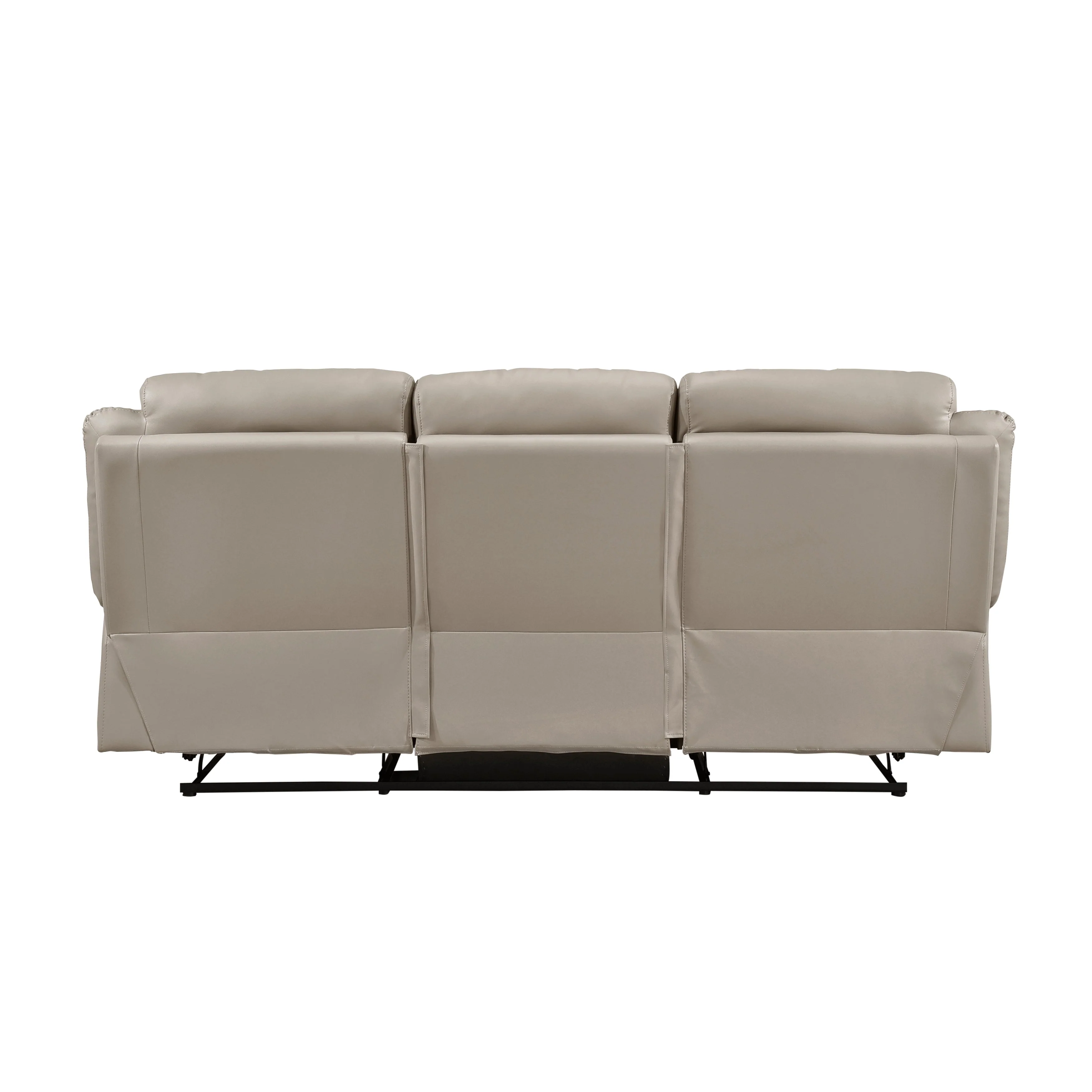 Laconia Latte Leather Double Reclining Sofa - Image 4