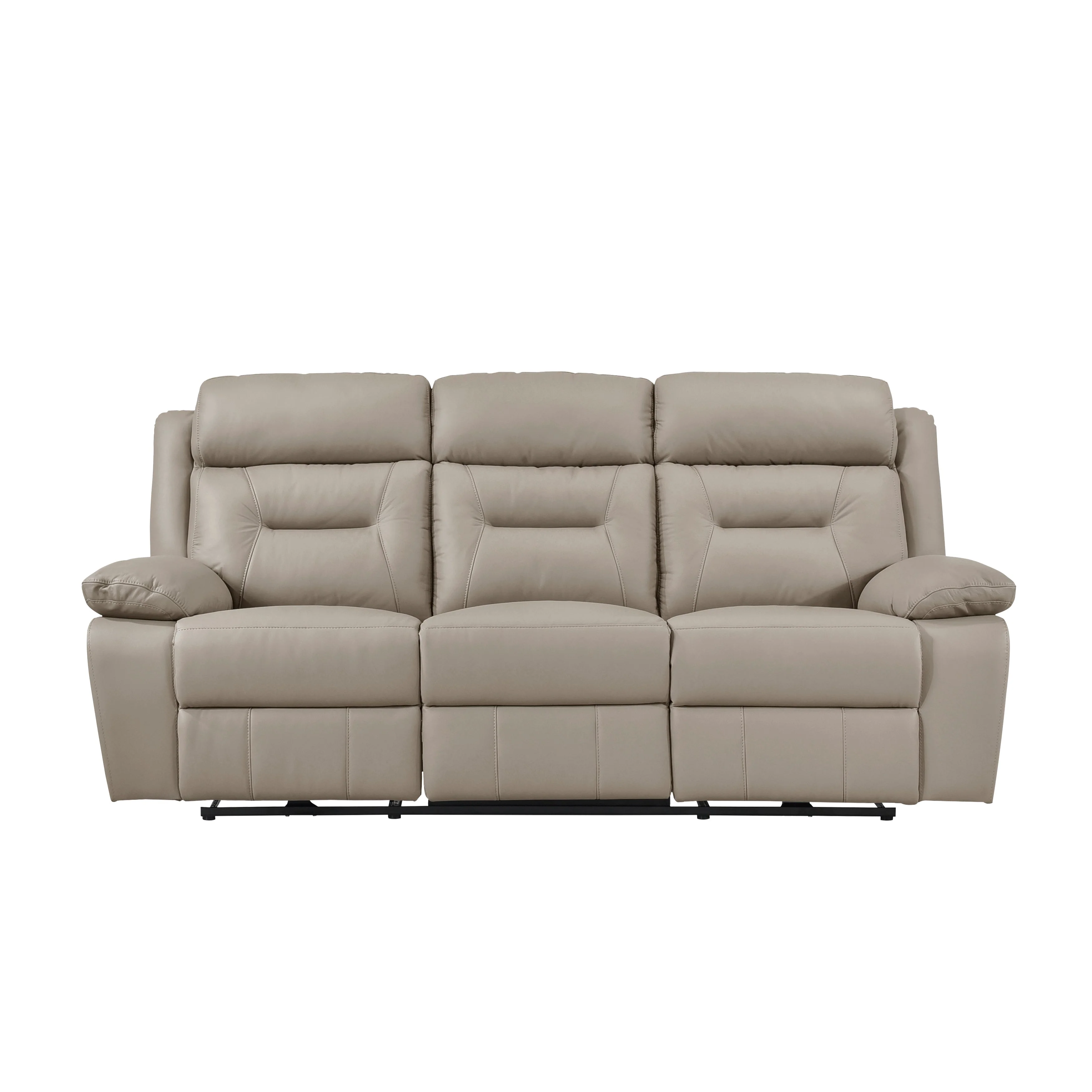 Laconia Latte Leather Power Double Reclining Living Room Set - Image 3