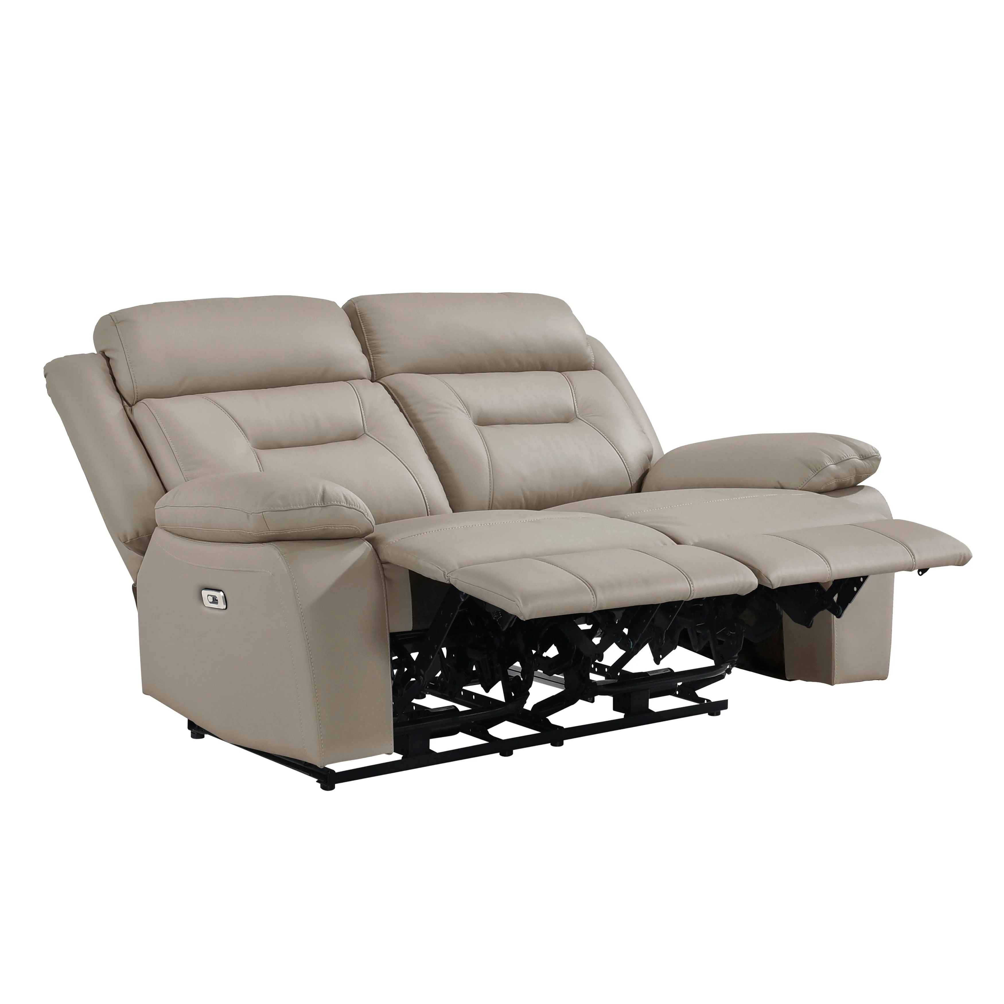 Laconia Latte Leather Power Double Reclining Living Room Set - Image 9