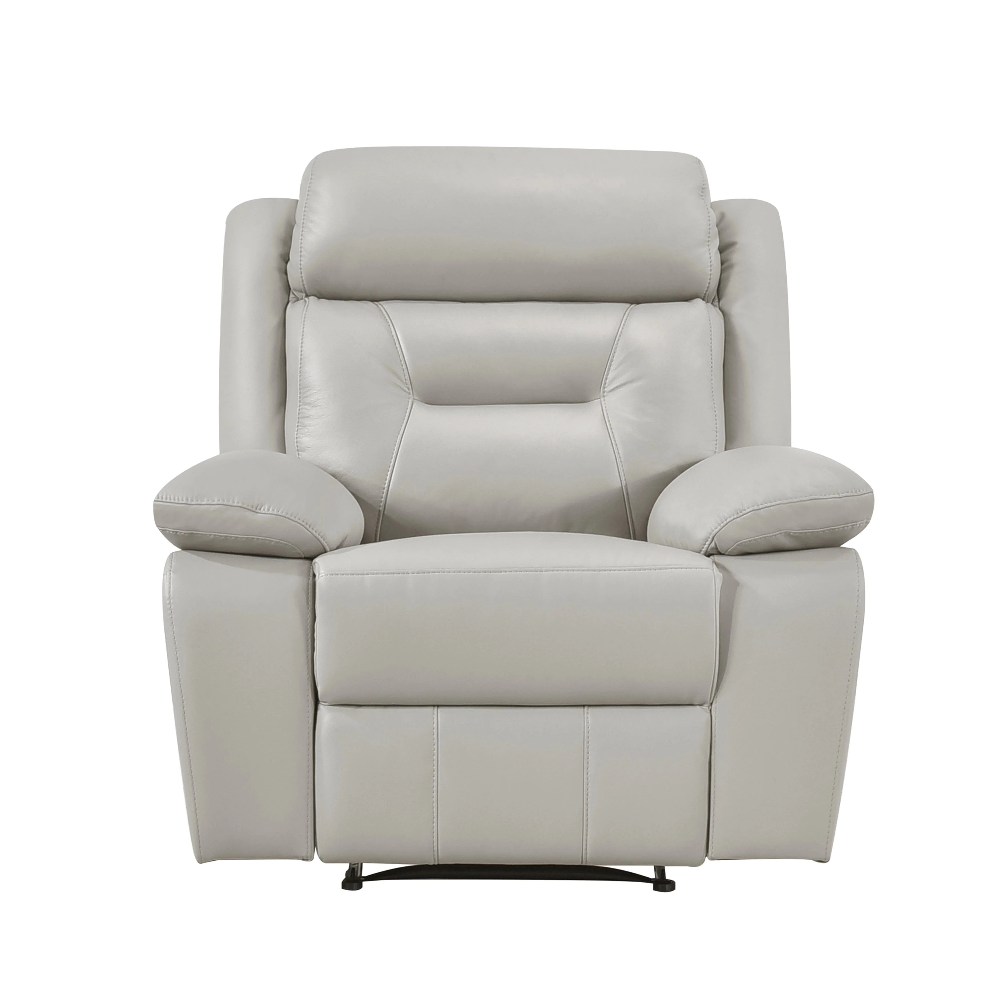 Laconia Silver Leather Reclining Chair - Image 7