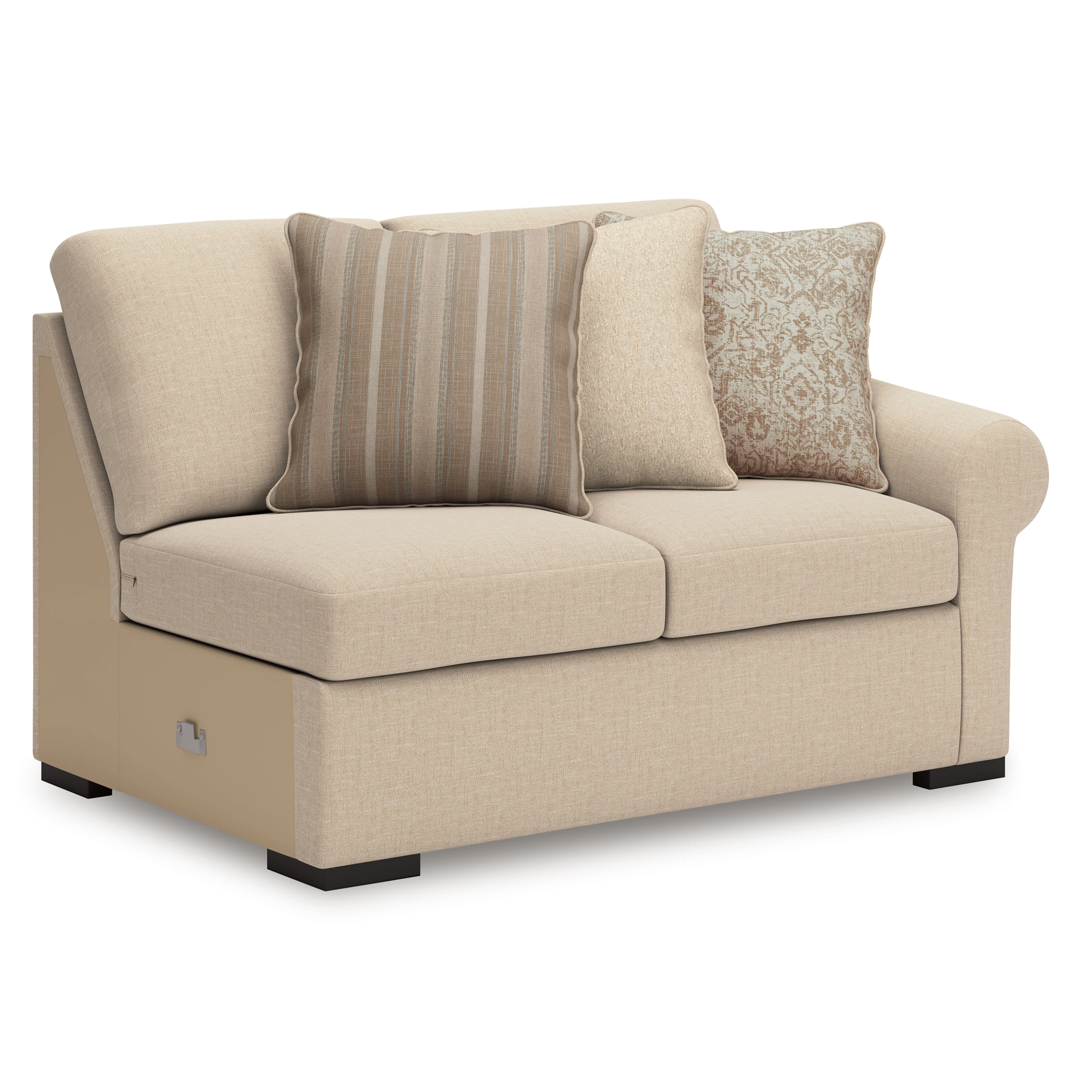 LadyMae Brown and Beige 4-Piece Left Arm Facing Chaise Sectional - Image 5
