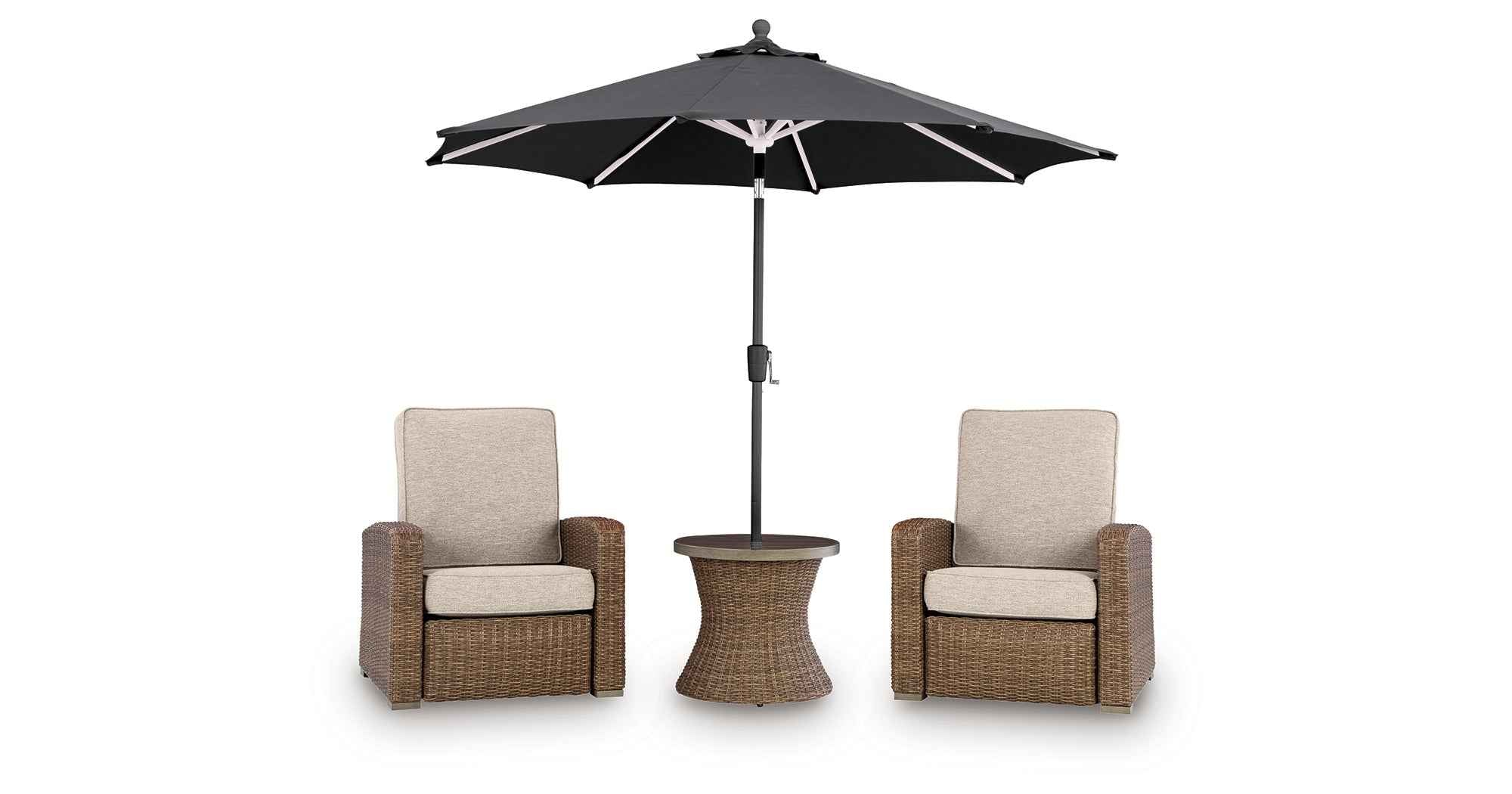 Laguna Heights Beige 2 Outdoor Chairs and End Table - Image 4