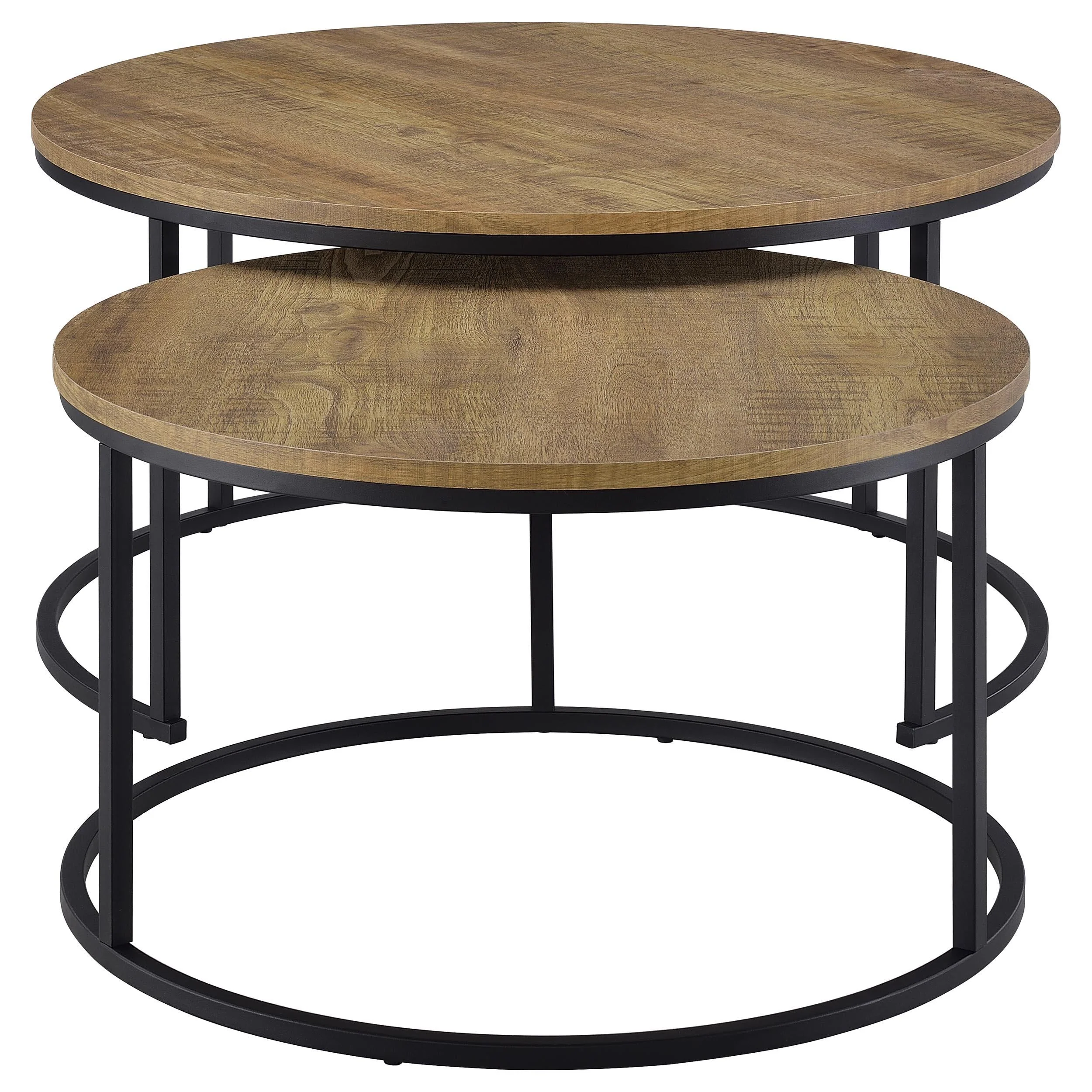 Lainey Mango 2-Piece Round Nesting Coffee Table - Image 3