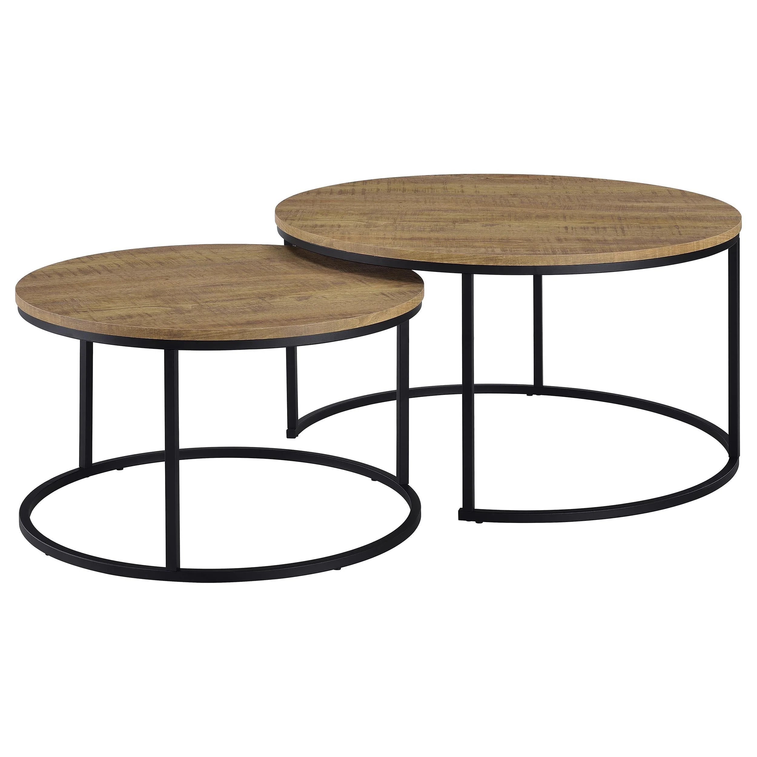 Lainey Mango 2-Piece Round Nesting Coffee Table - Image 4