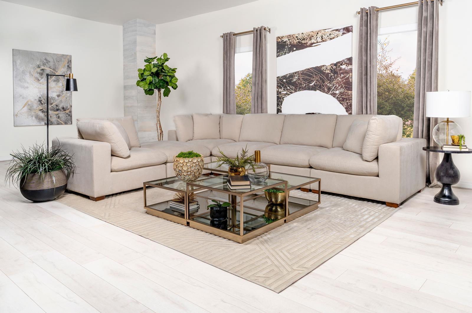Lakeview Ivory 5-piece Upholstered Modular Sectional Sofa
