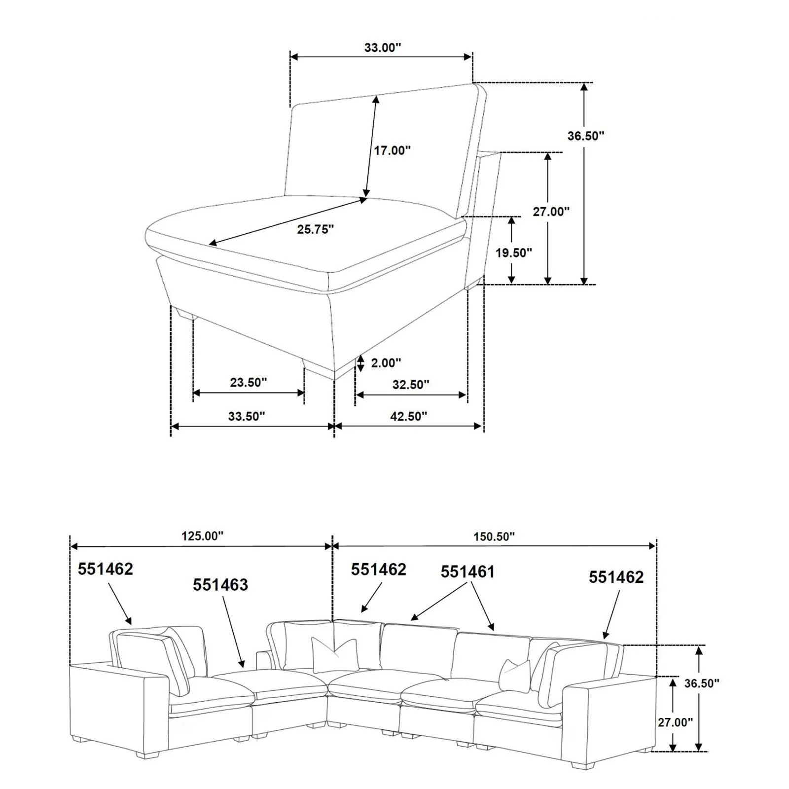 Lakeview Ivory 5-piece Upholstered Modular Sectional Sofa - Image 7