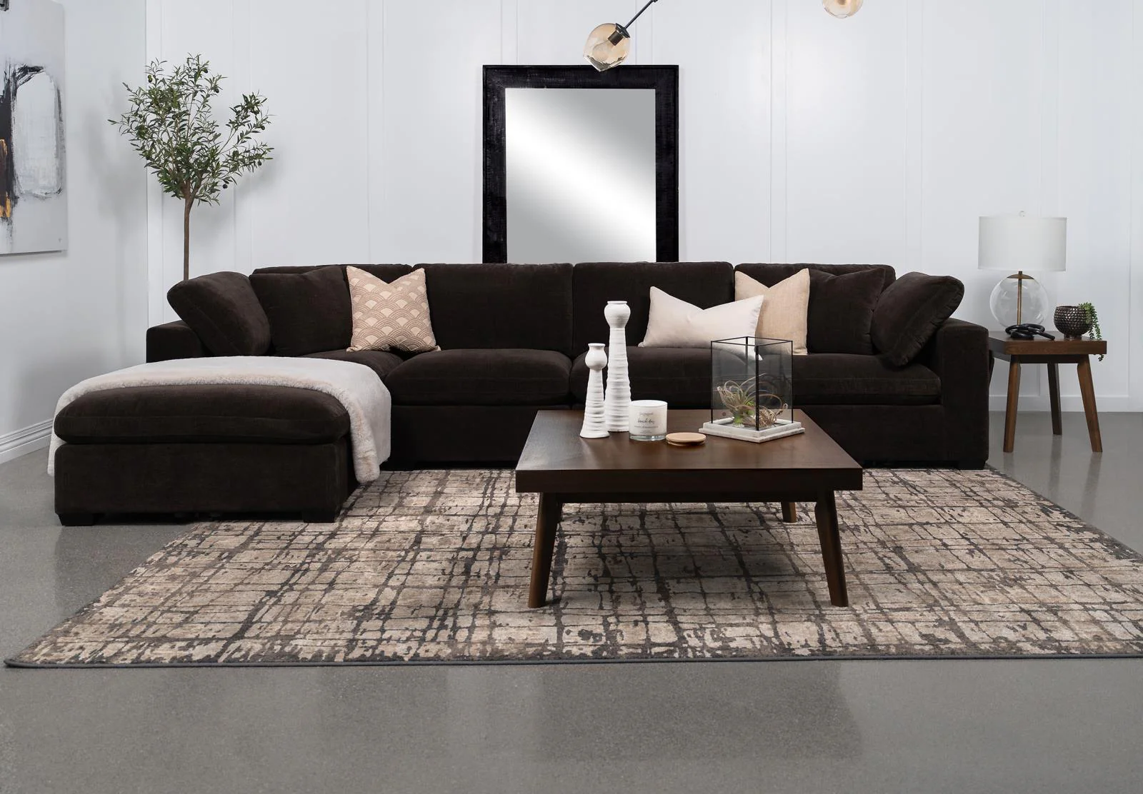 Lakeview Dark Chocolate Upholstered Ottoman - Image 4
