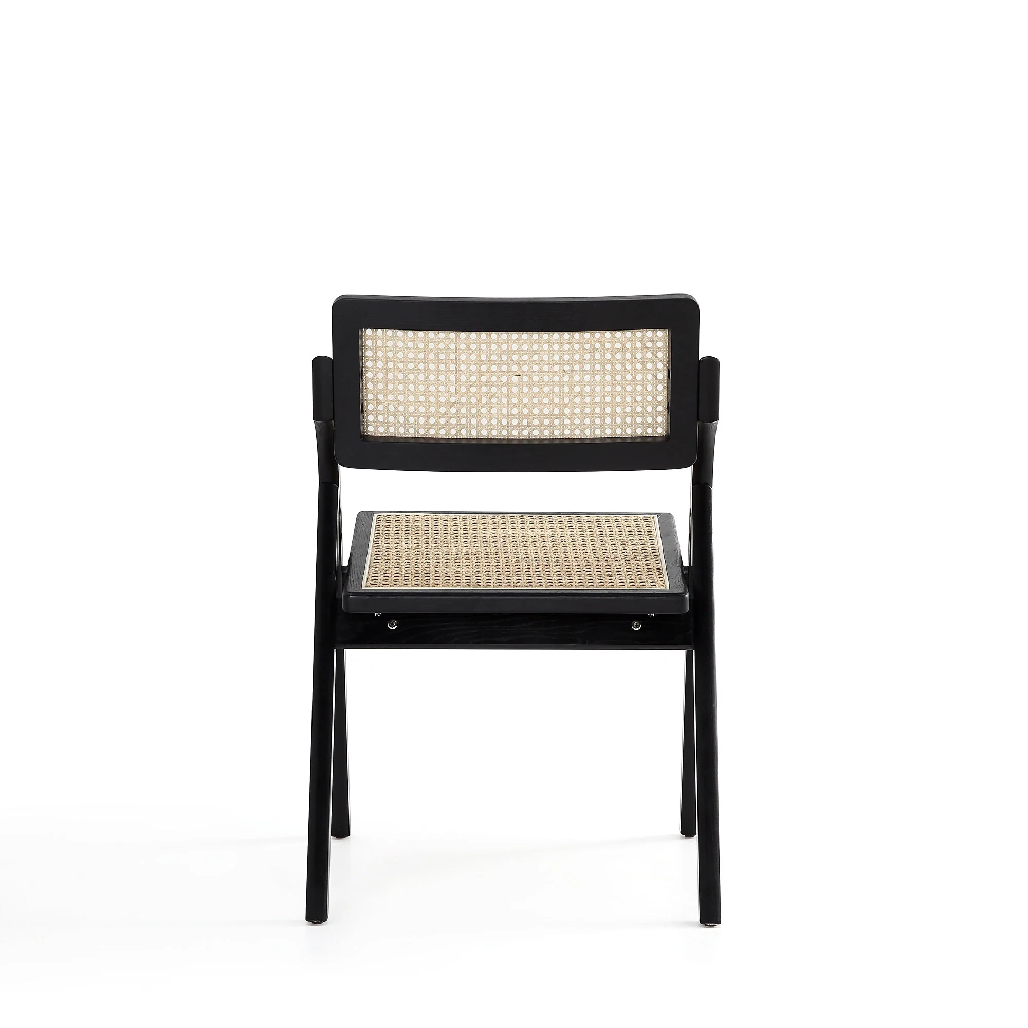 Lambinet Folding Dining Chair in Black and Natural Cane (set of 2) - Image 8