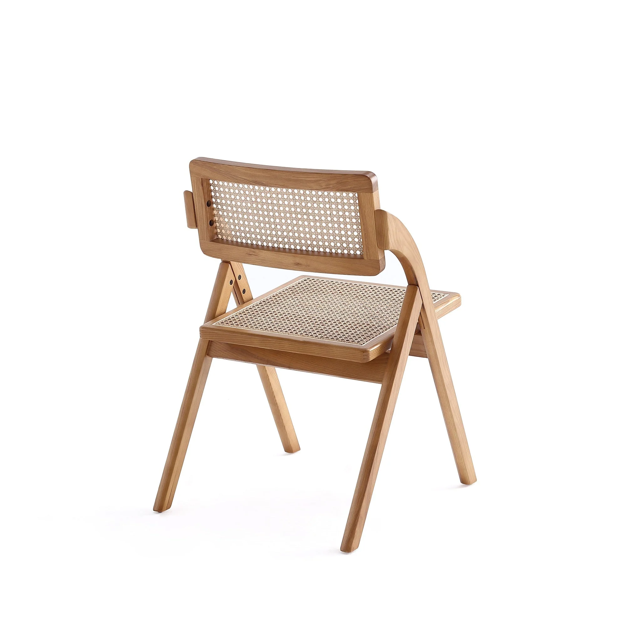 Lambinet Folding Dining Chair in Nature Cane (set of 2) - Image 7