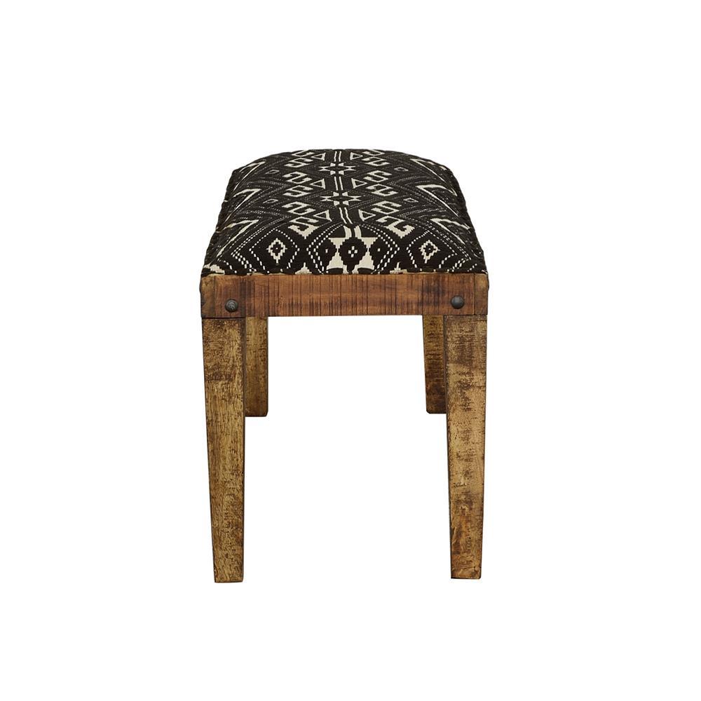 Lamont Natural/Navy Rectangular Upholstered Bench - Image 4
