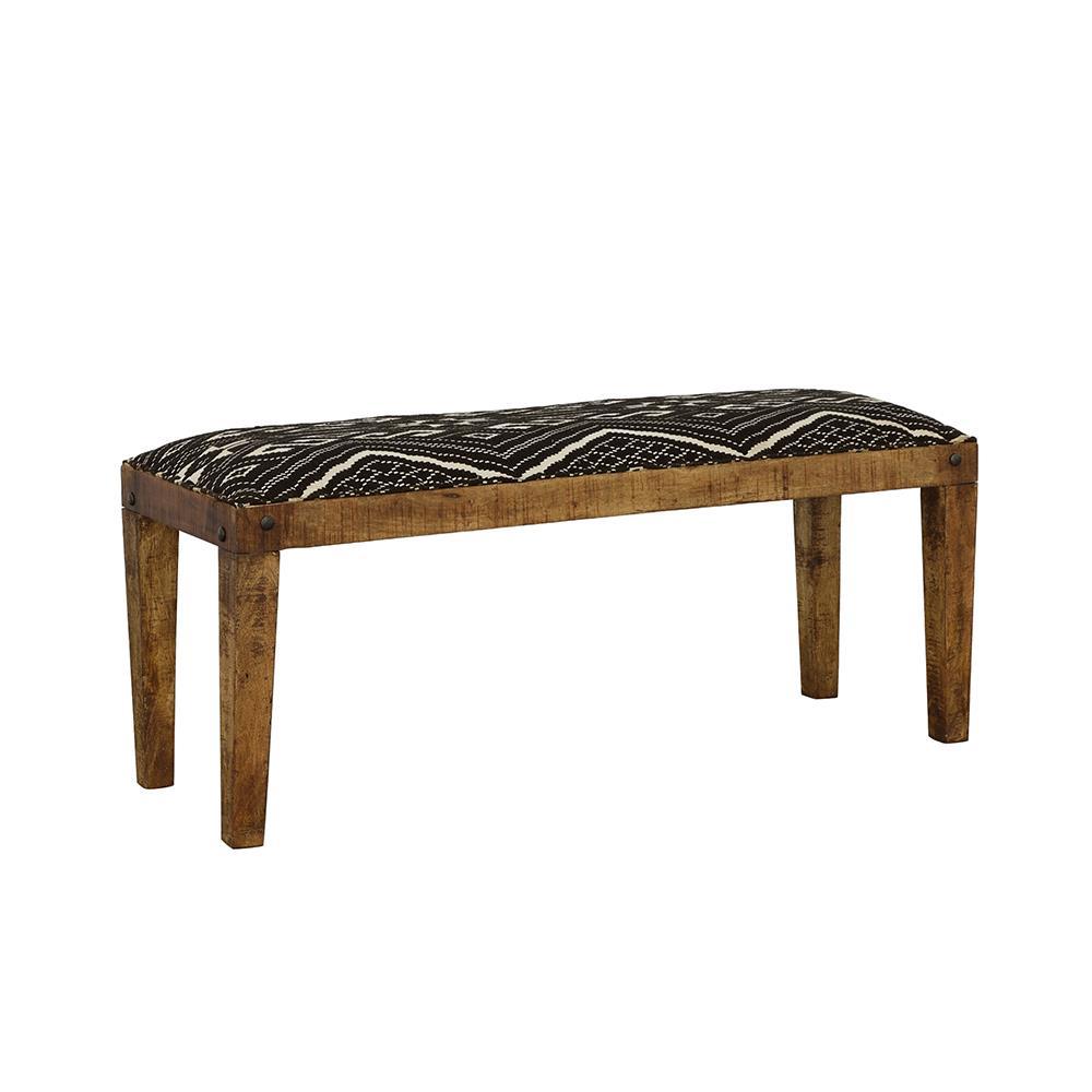 Lamont Natural/Navy Rectangular Upholstered Bench - Image 5
