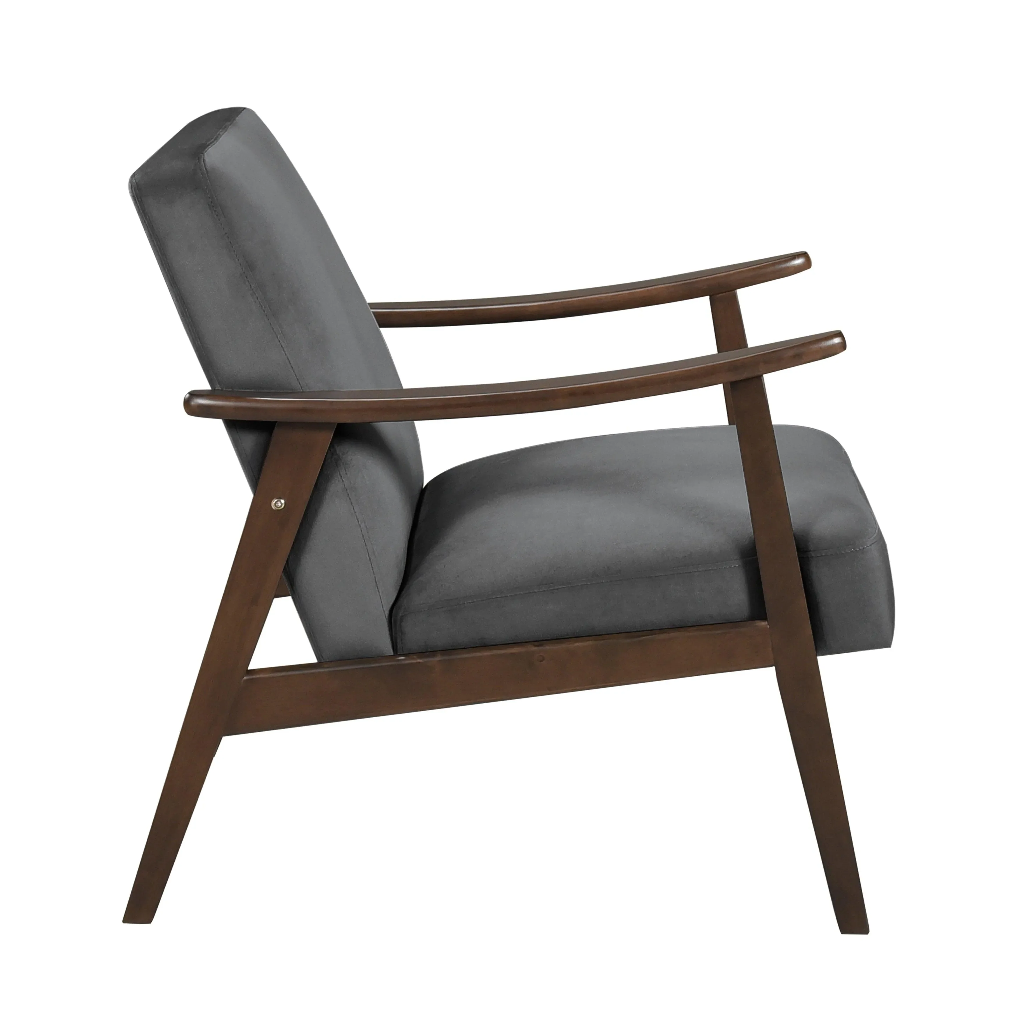 Landers Dark Gray Velvet Accent Chair - Image 3