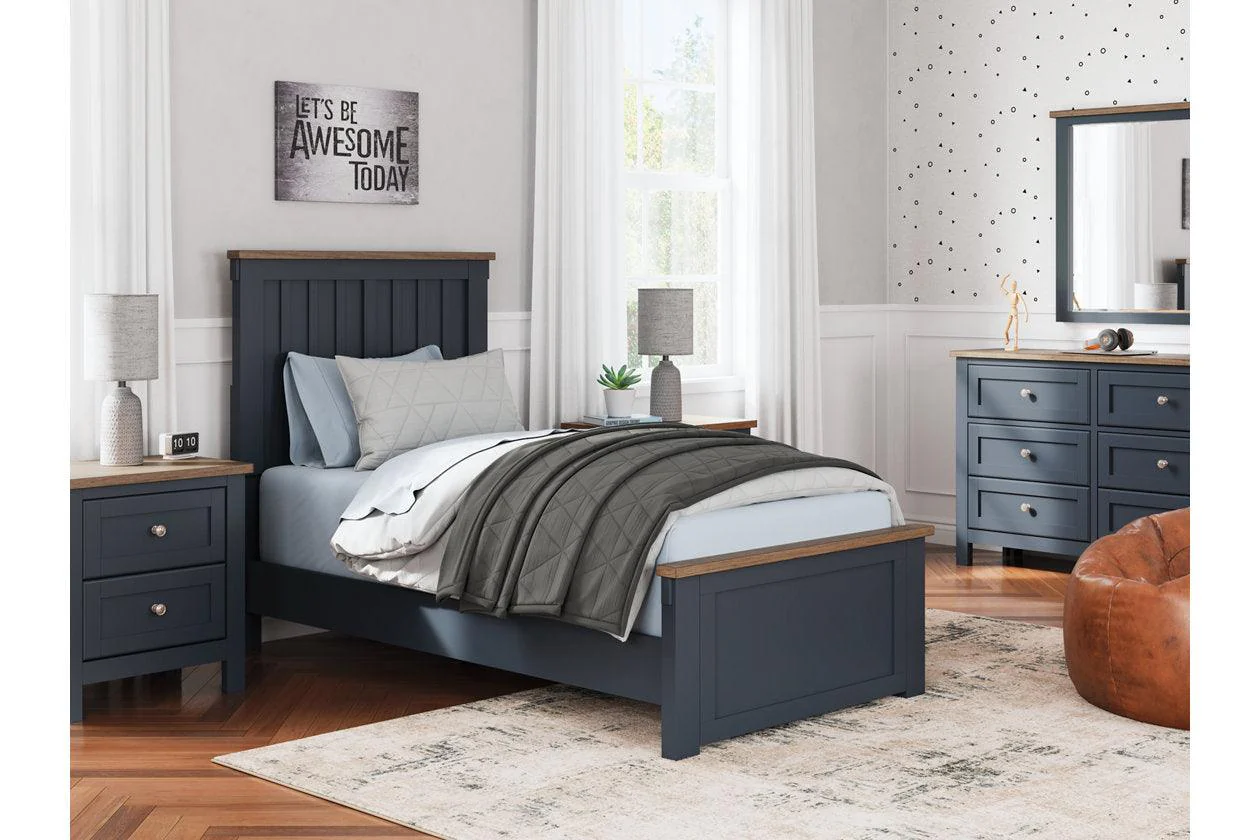 Landocken Brown/Blue Twin Panel Bed - Image 10