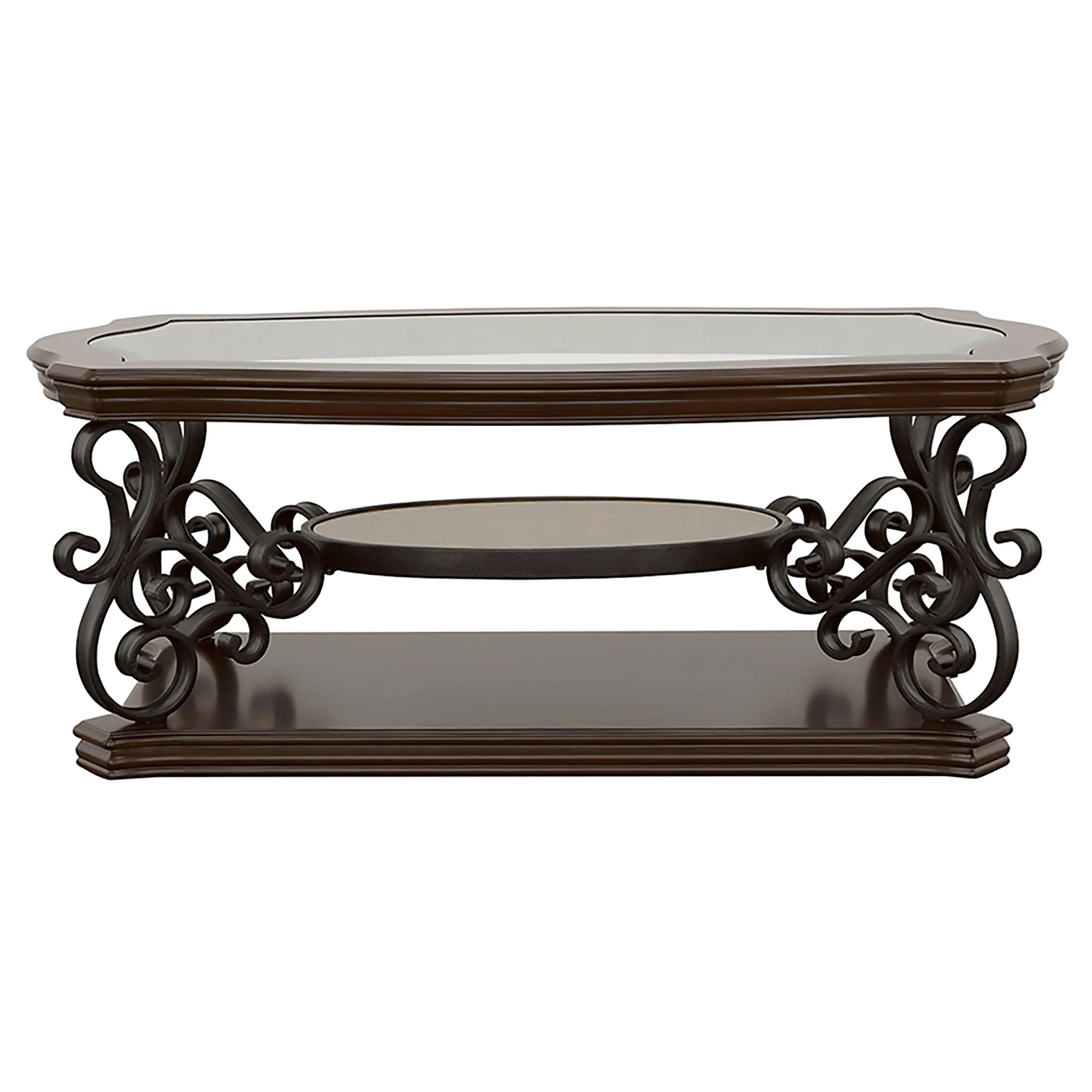 Laney Dark Merlot 3-Piece Glass Top Coffee and End Table Set - Image 6