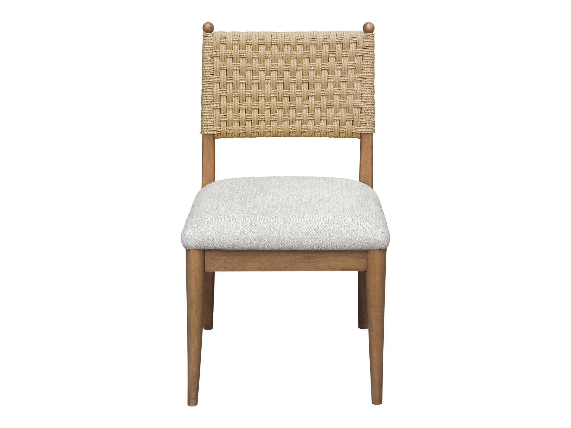 Langley Snow White/Cabin Glow Woven Back Chair (Set of 2)