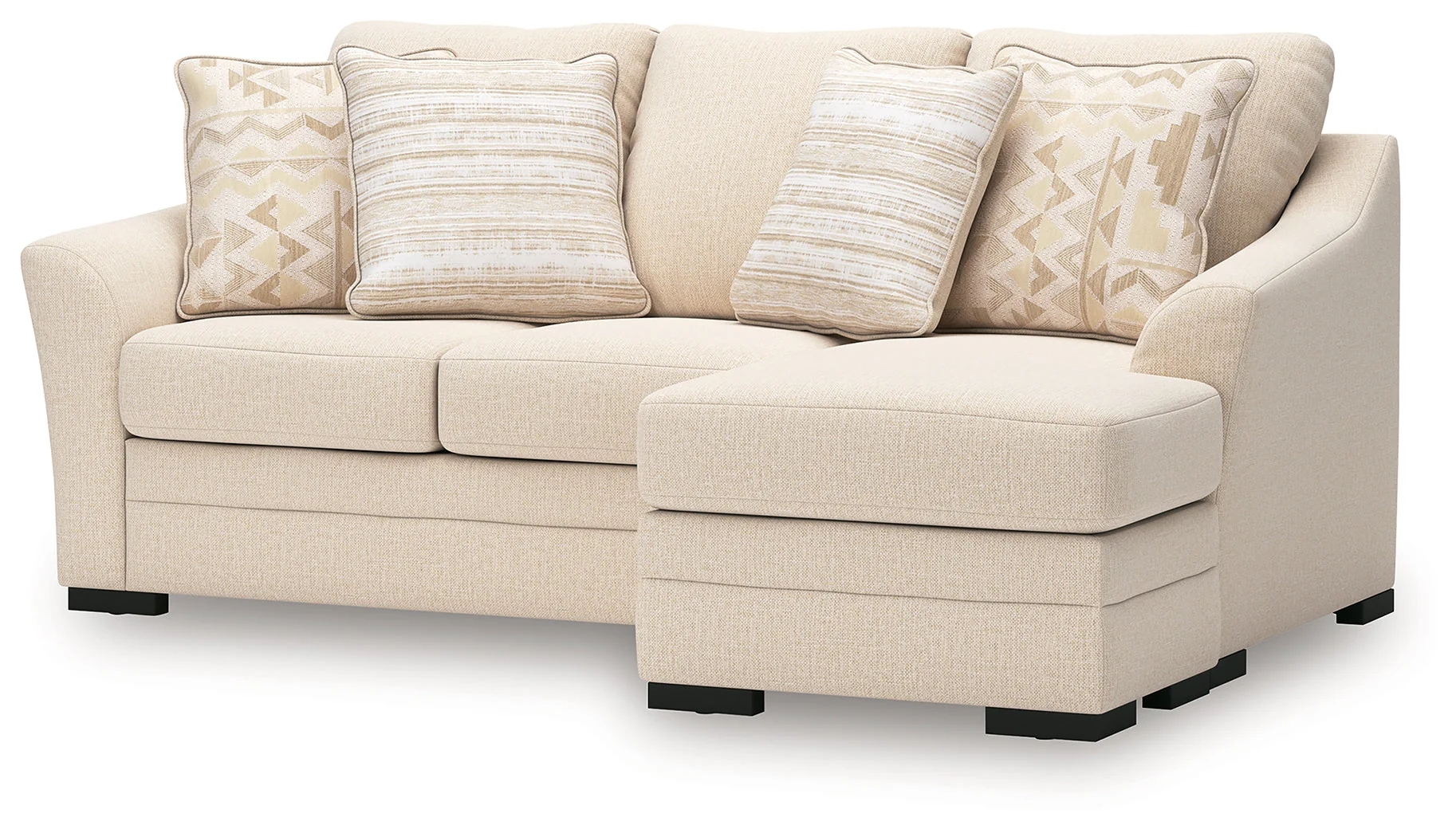 Lango Jute Queen Sofa RAF Chaise Sleeper - Image 4