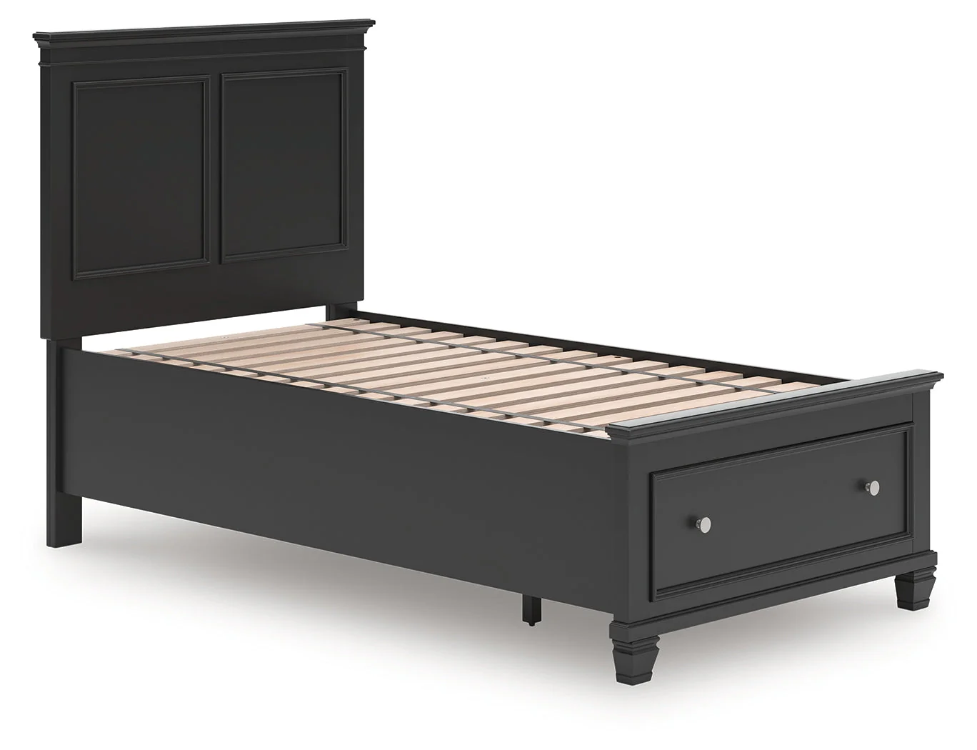 Lanolee Black Twin Panel Storage Bed - Image 4