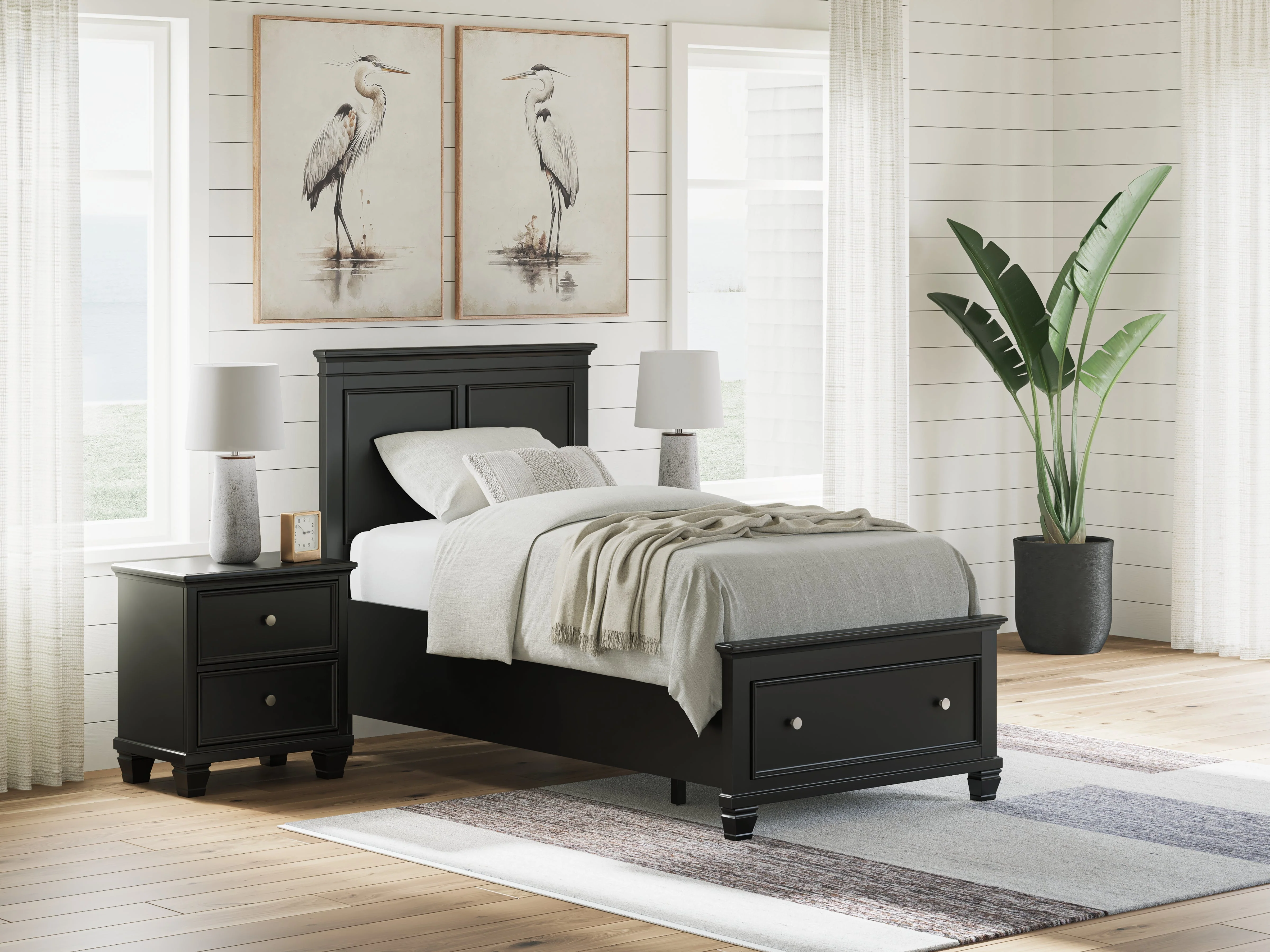 Lanolee Black Twin Panel Storage Bed - Image 9