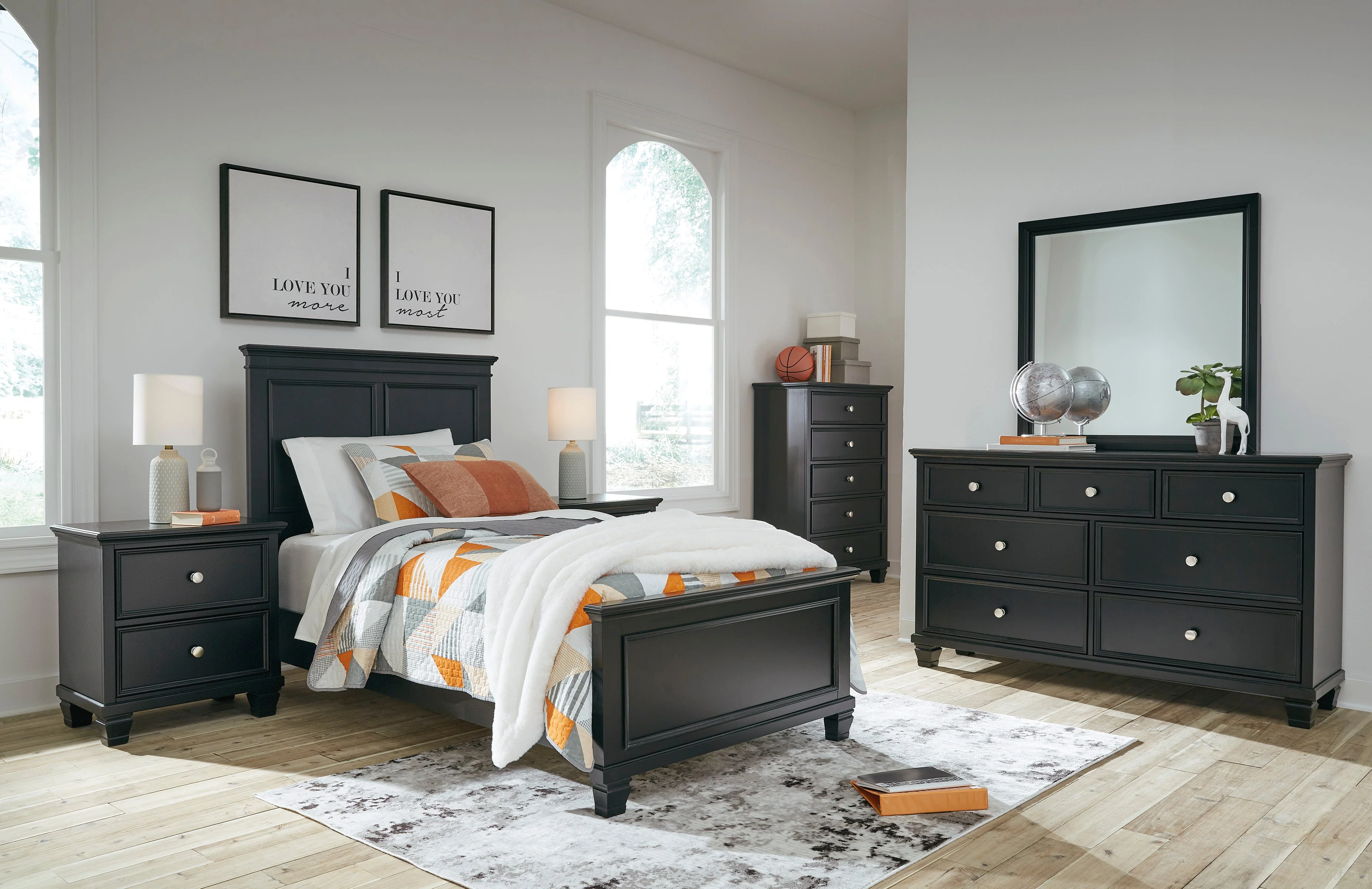 Lanolee Black Youth Panel Bedroom Set