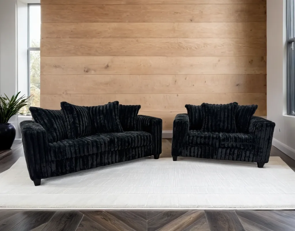 Larce Black Sofa & Loveseat
