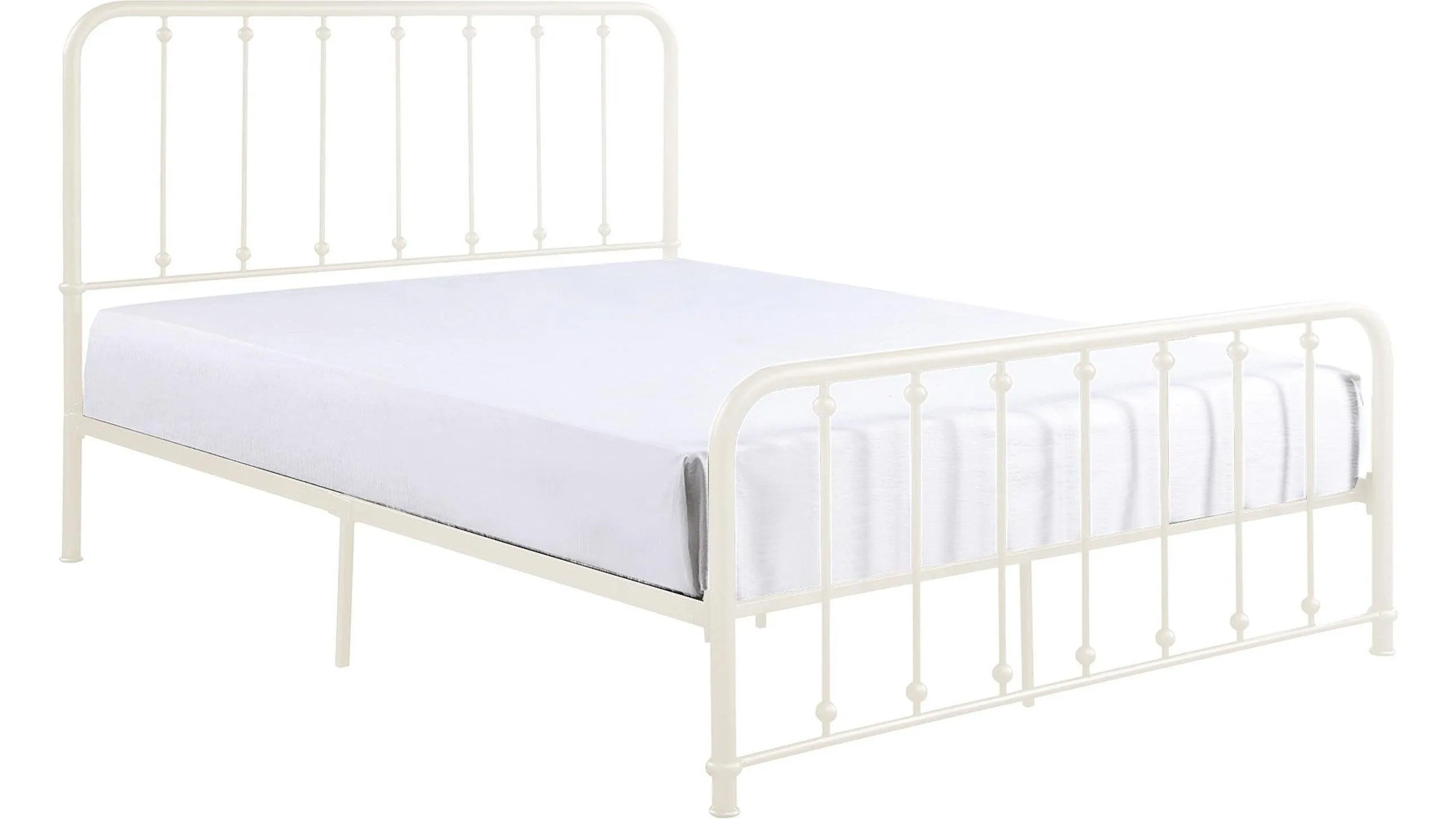Larkspur White Queen Metal Platform Bed - Image 3