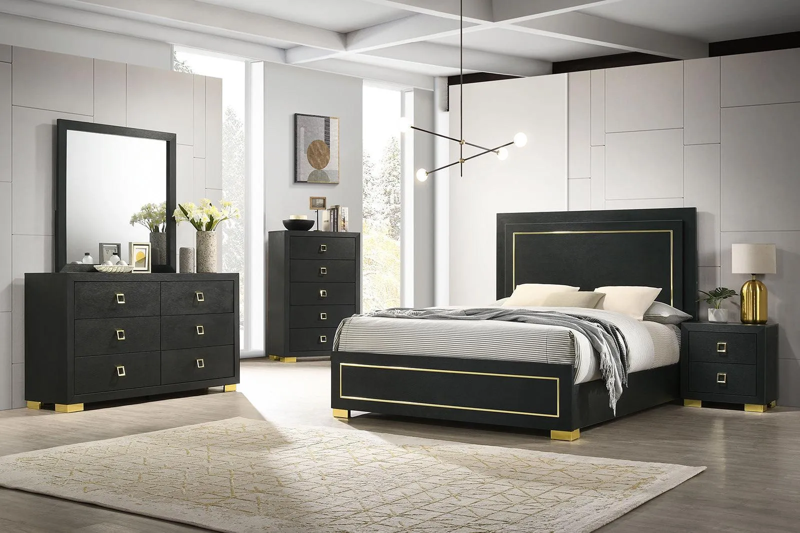 Latimer Black LED King Panel Bed - Image 5