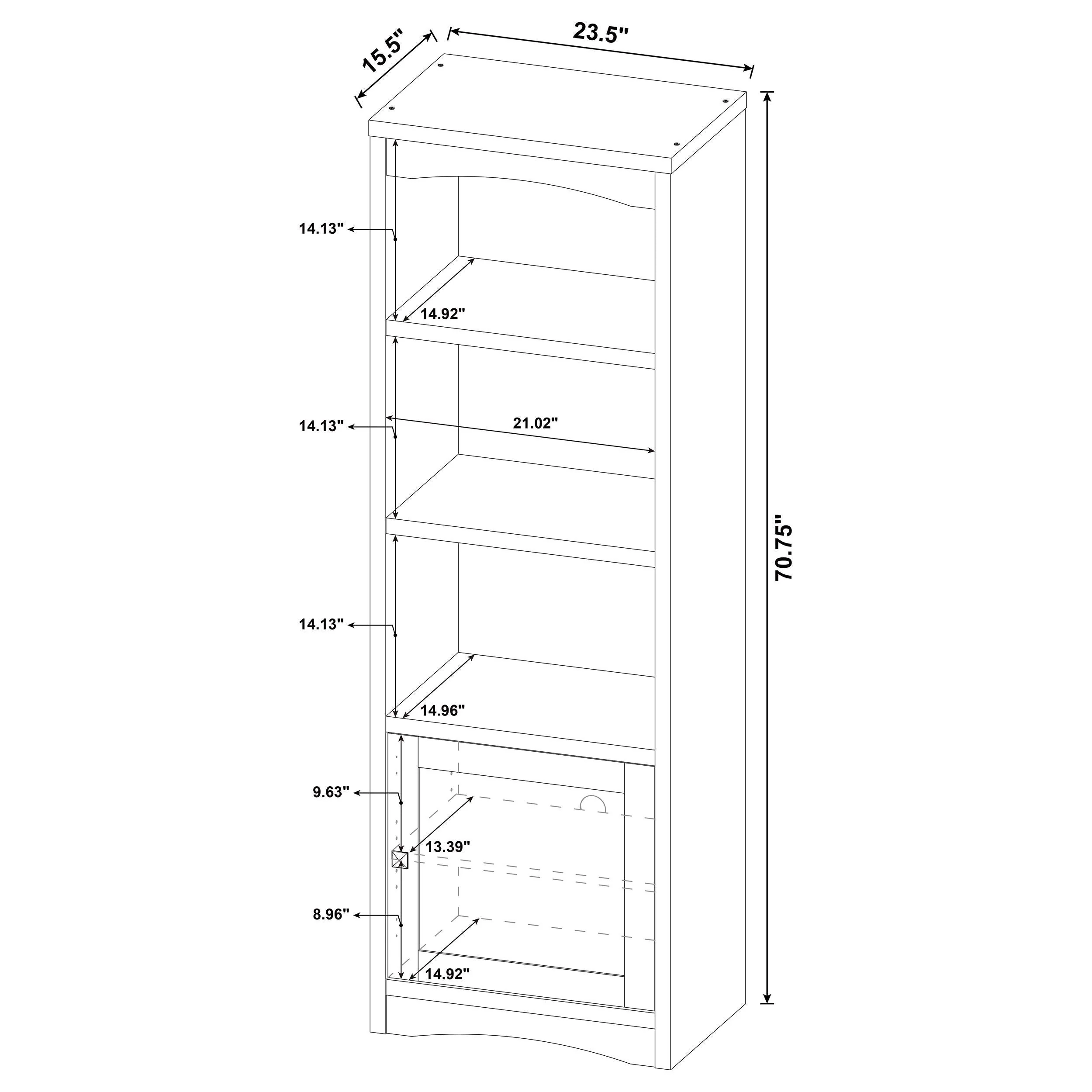 Laughlin White 3-shelf Engineered Wood Media Tower - Image 13
