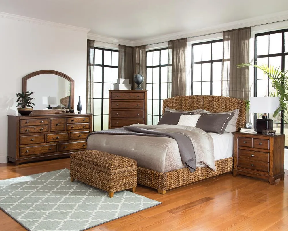 Laughton Amber Eastern King Hand-Woven Banana Leaf Bed - Image 4