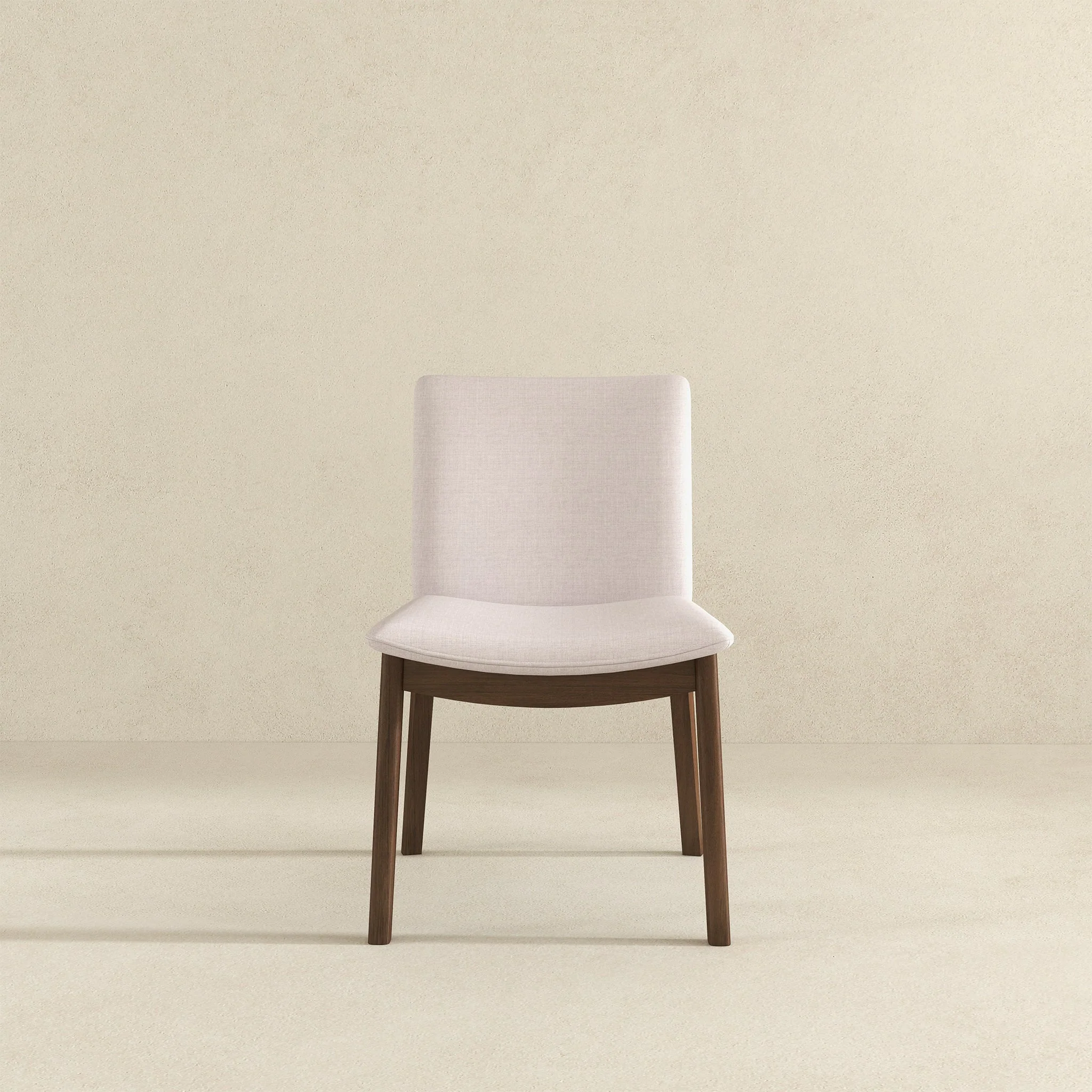 Laura  Beige Linen Solid Wood Dining Chair (Set Of 2) - Image 4