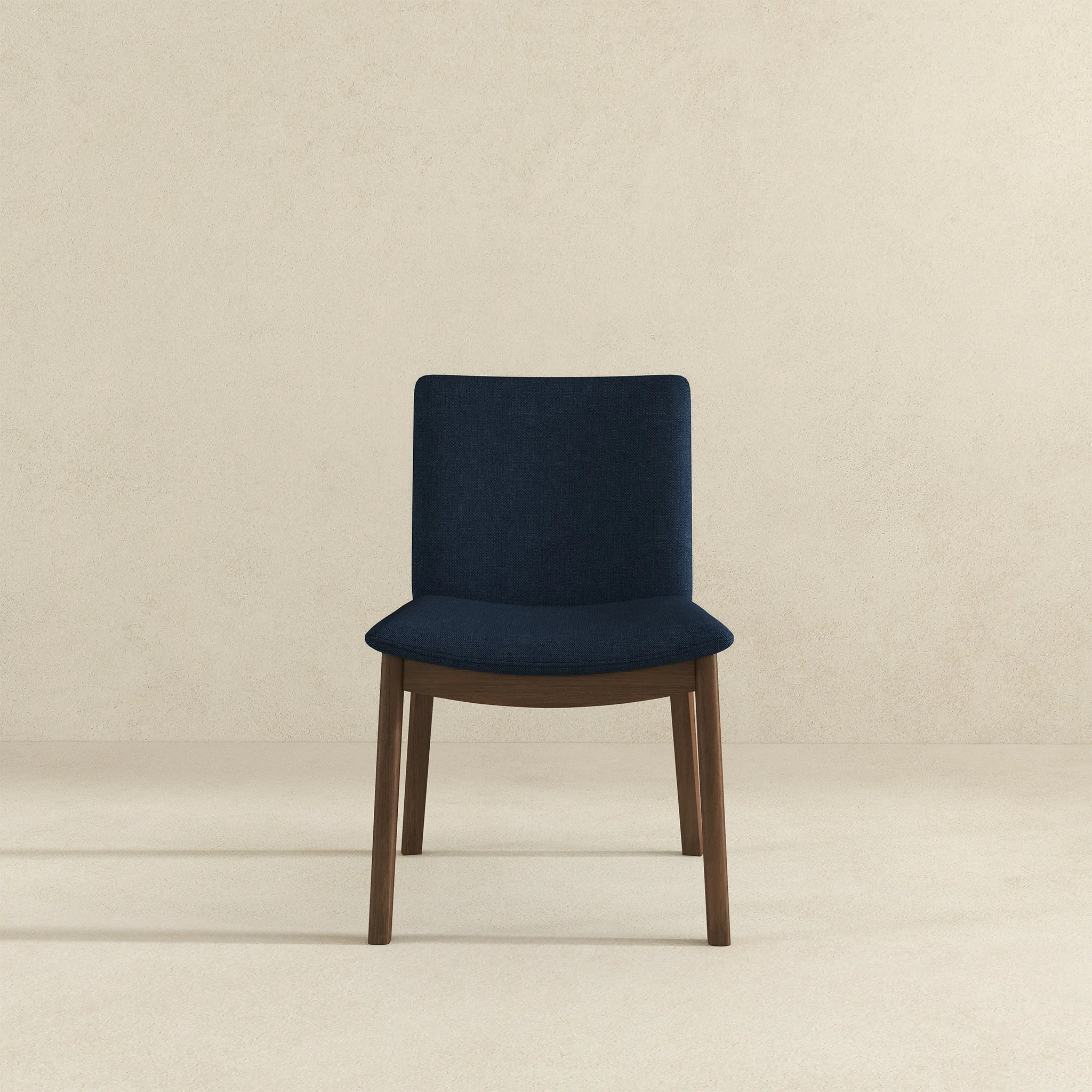 Laura  Blue Linen Solid Wood Dining Chair (Set Of 2) - Image 3