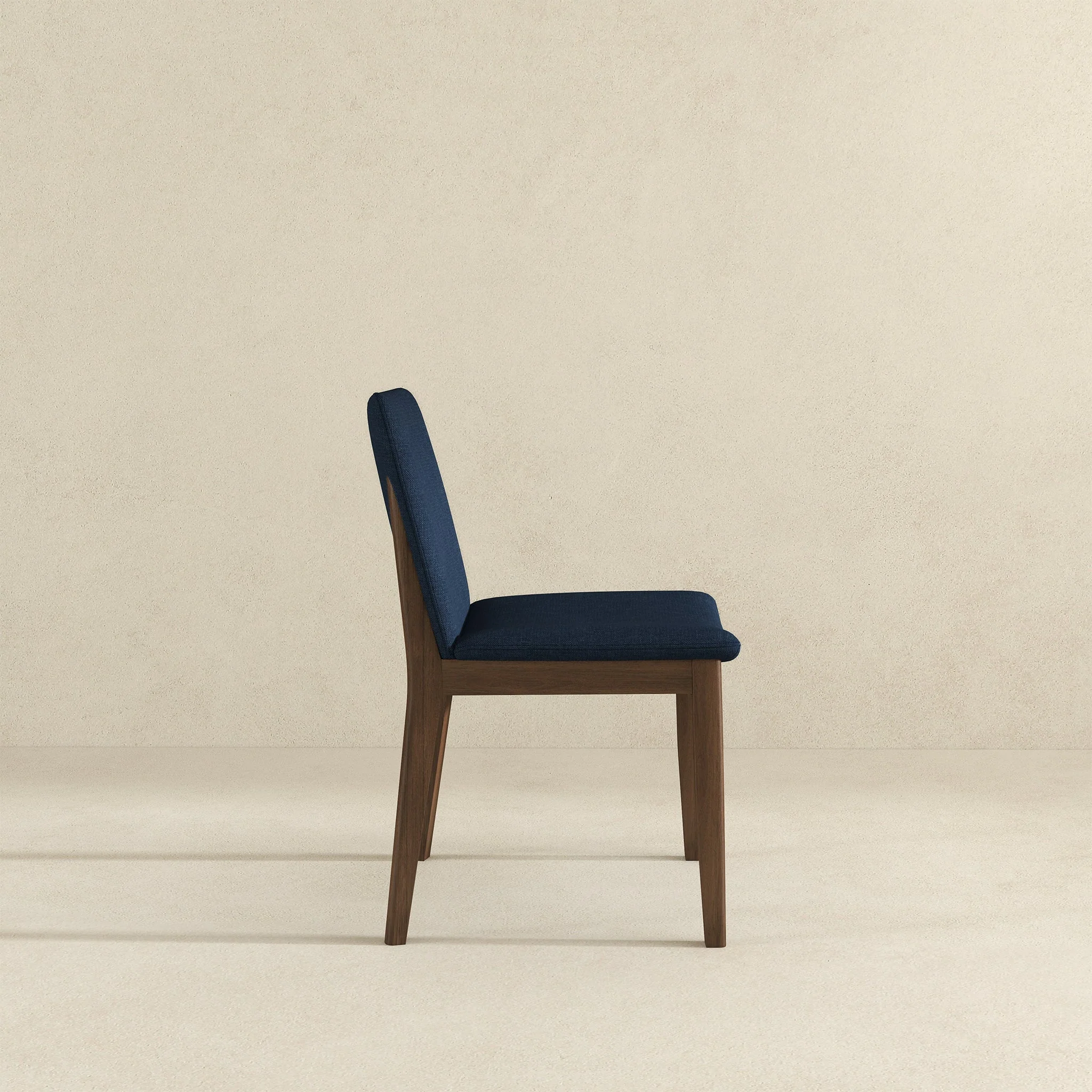 Laura  Blue Linen Solid Wood Dining Chair (Set Of 2) - Image 4