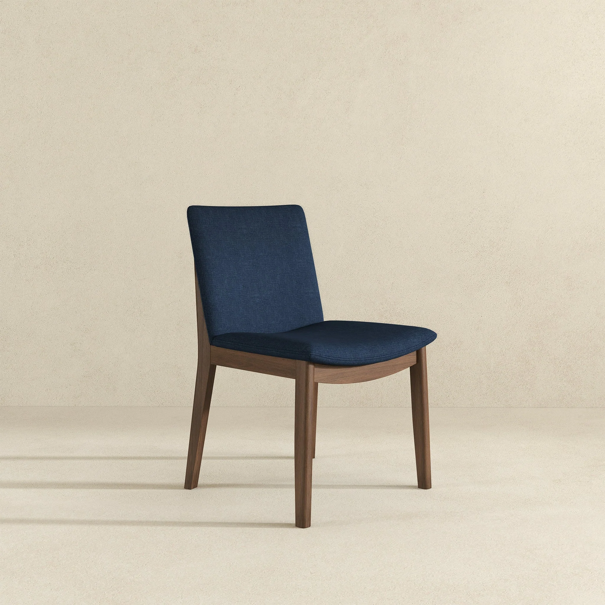 Laura  Blue Linen Solid Wood Dining Chair (Set Of 2) - Image 5