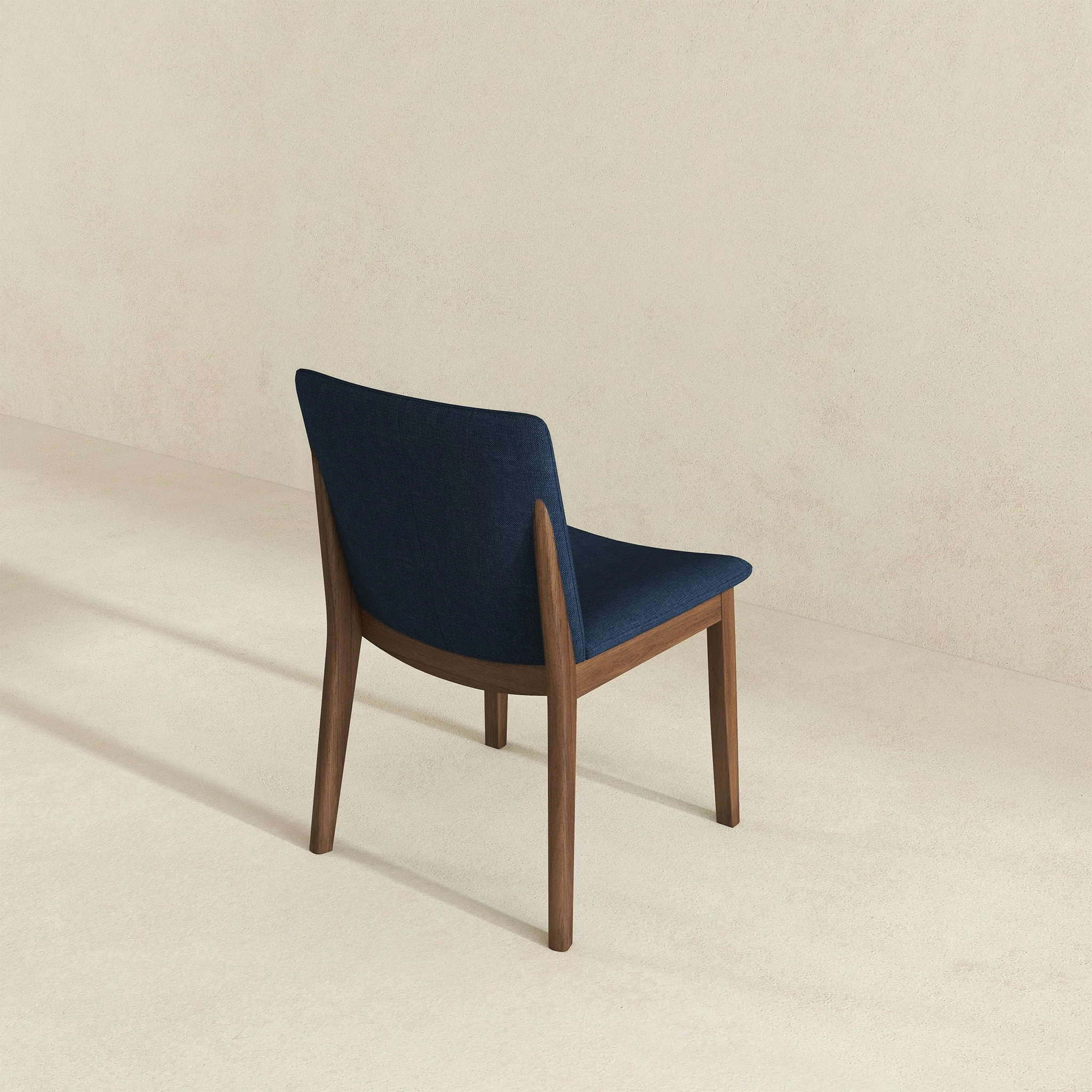 Laura  Blue Linen Solid Wood Dining Chair (Set Of 2) - Image 6