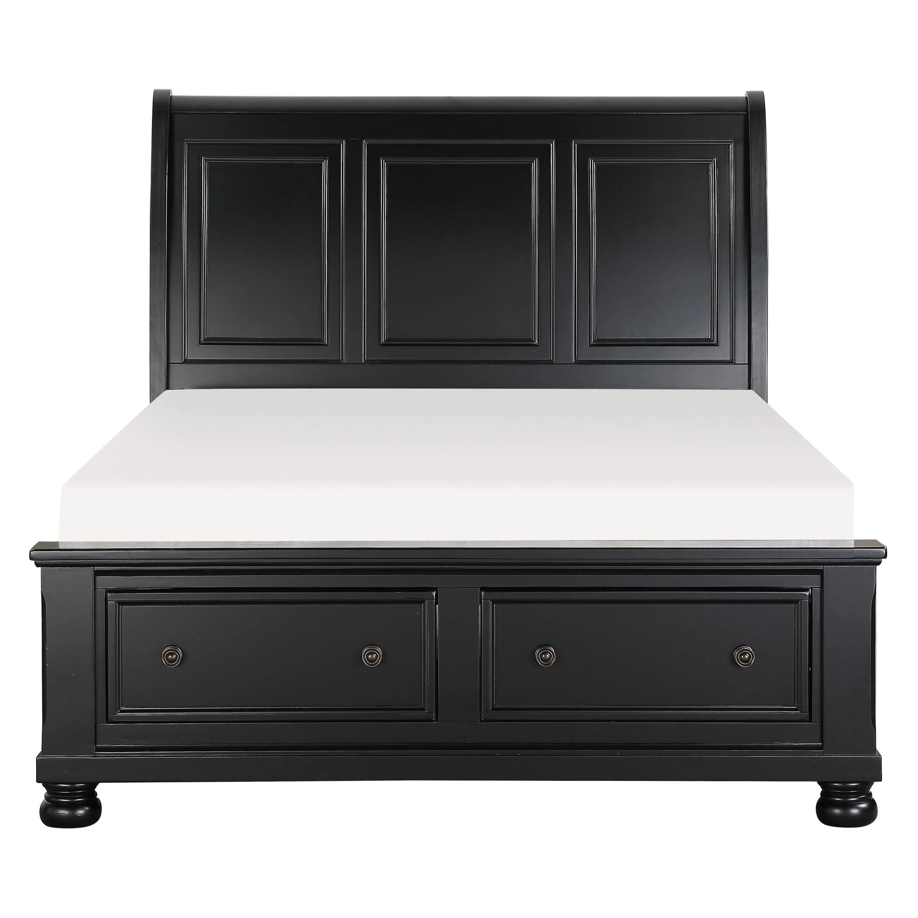 Laurelin Black King Sleigh Storage Platform Bed - Image 4