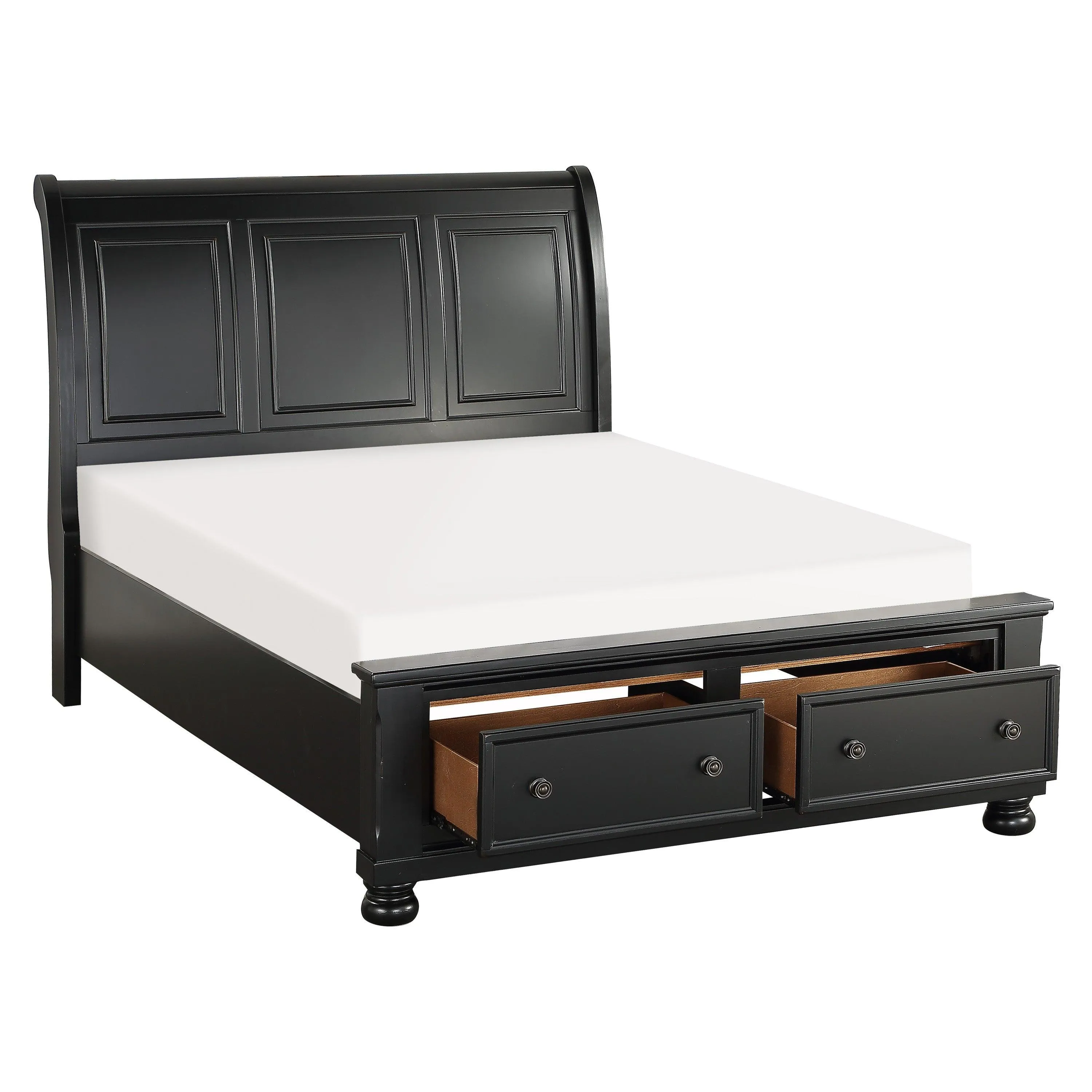 Laurelin Black Sleigh Storage Platform Bedroom Set - Image 3