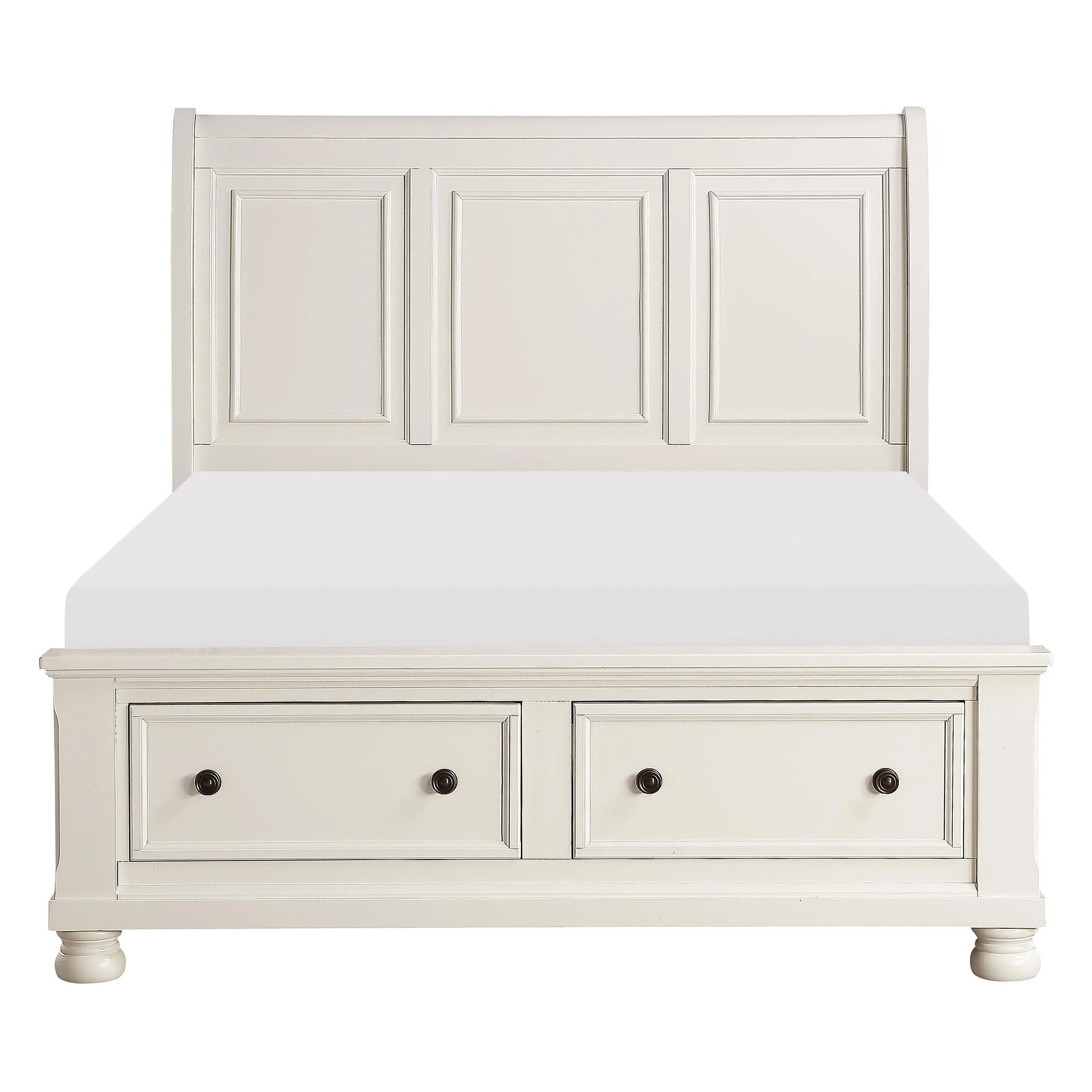 Laurelin White Queen Sleigh Storage Platform Bed - Image 3