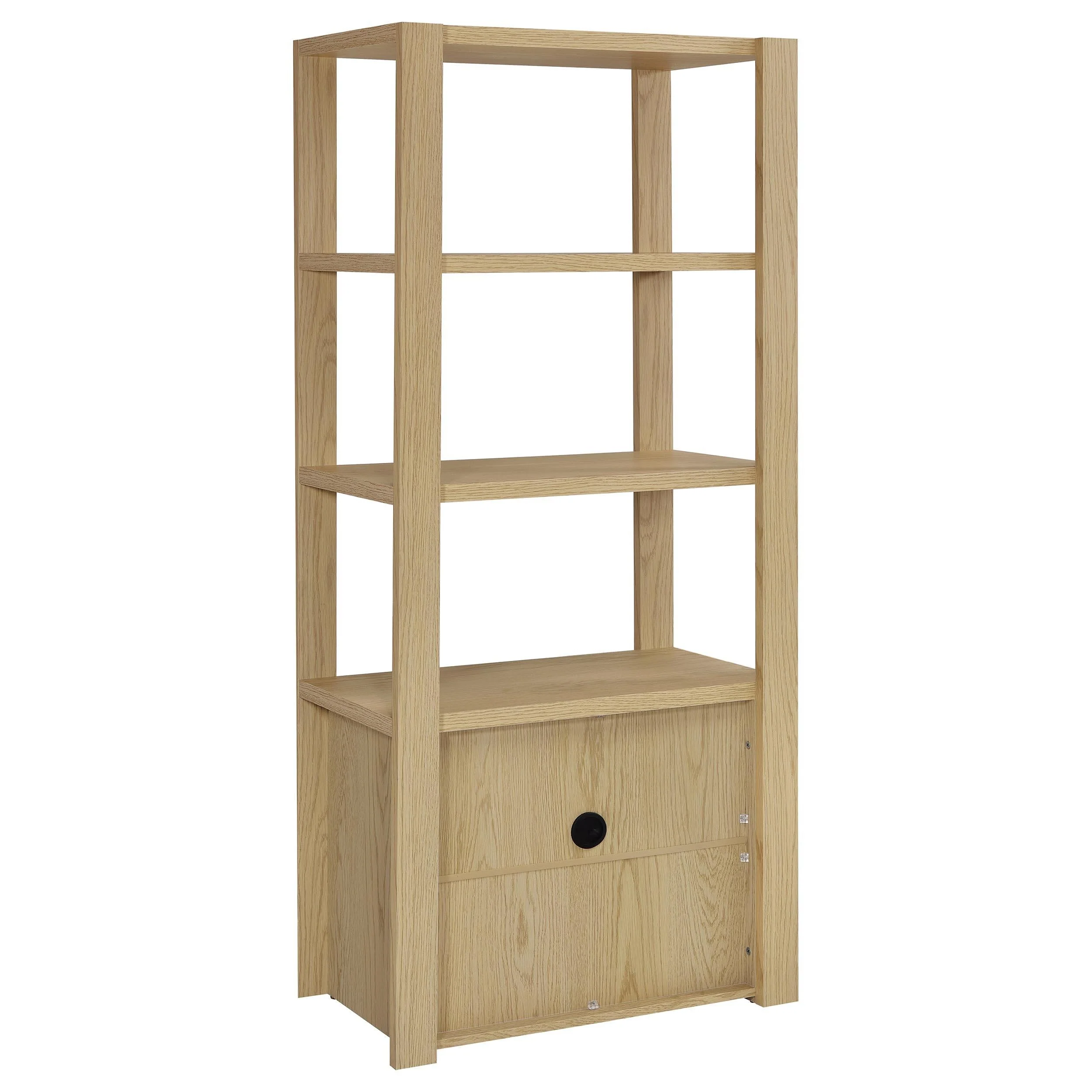 Laurelton Light Oak 3-Shelf Media Tower Tall Pier Cabinet - Image 7
