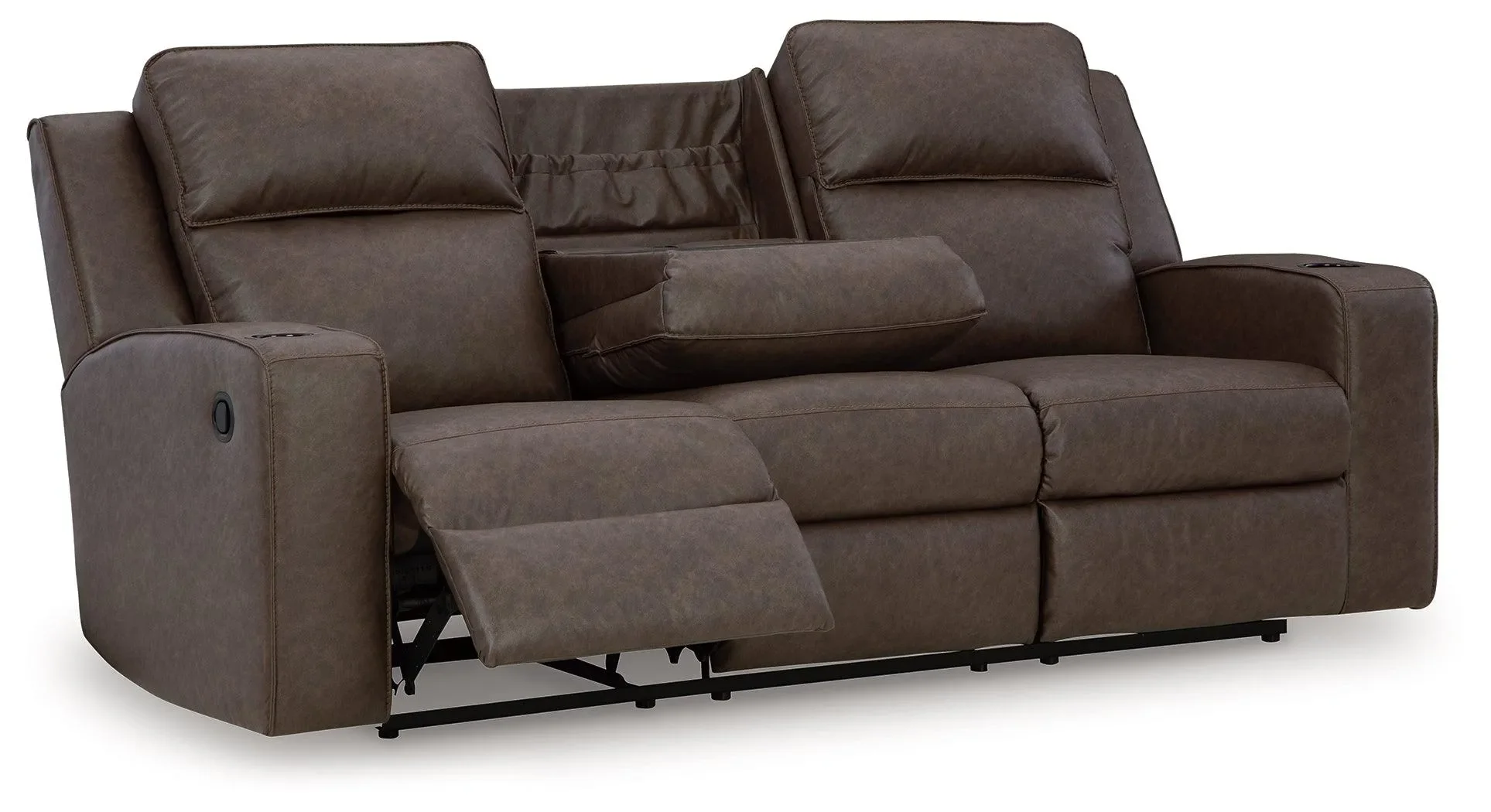 Lavenhorne Granite Manual Reclining Sofa with Drop Down Table - Image 3