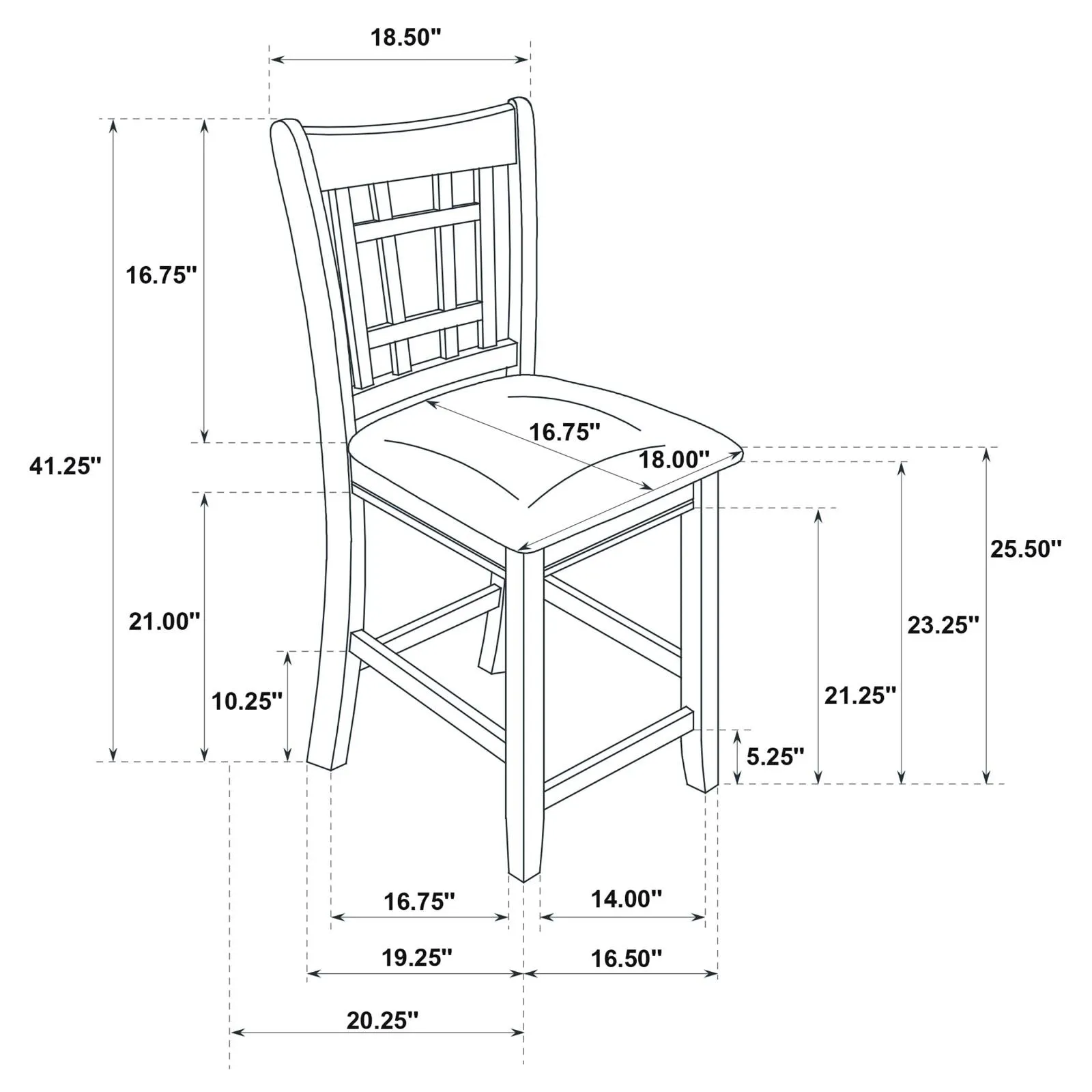 Lavon Light Chestnut and Espresso Counter Height Dining Set - Image 11