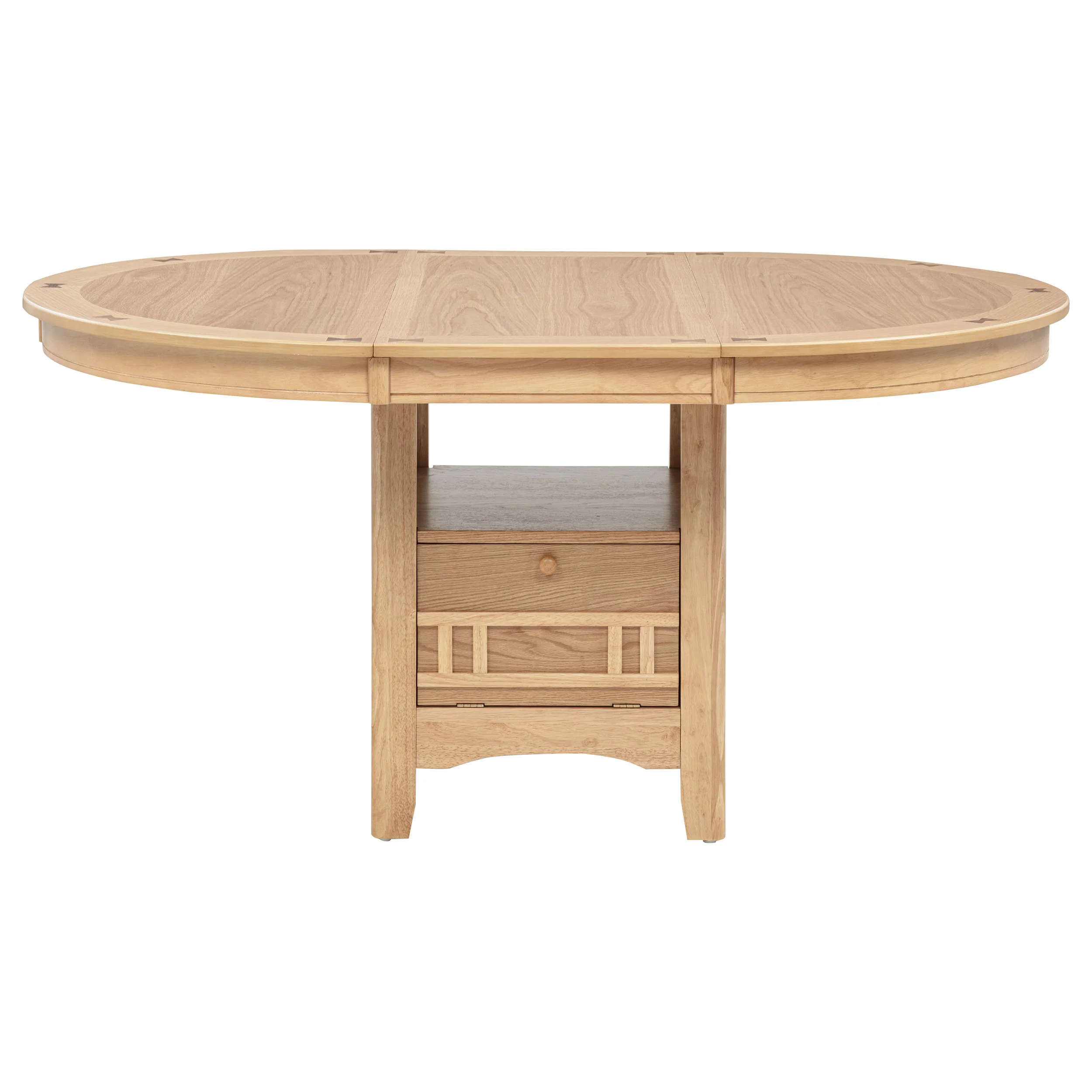 Lavon Light Oak 5-piece Oval Extension Leaf Dining Set - Image 5