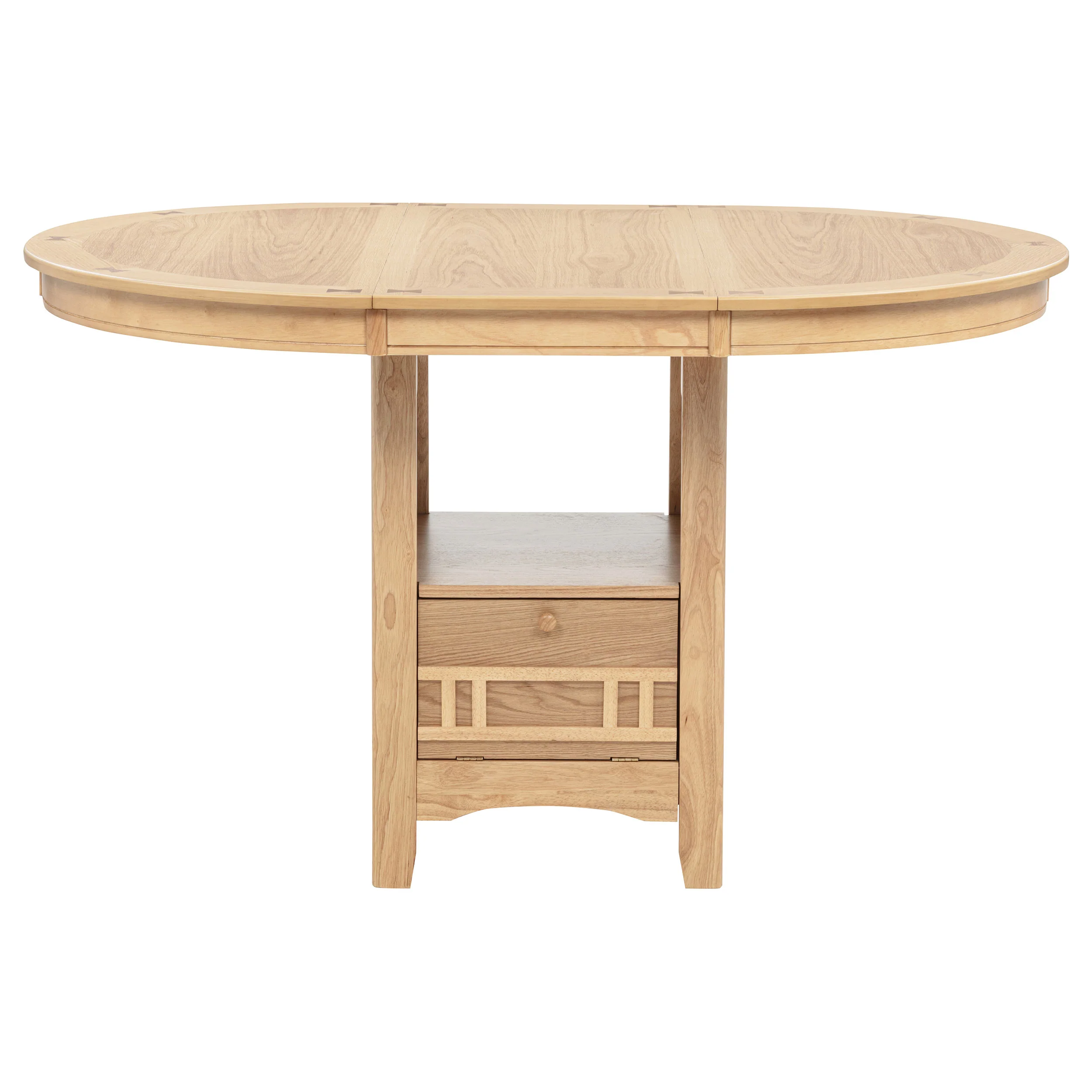 Lavon Light Oak Oval 60-inch Counter Height Extension Dining Table - Image 5