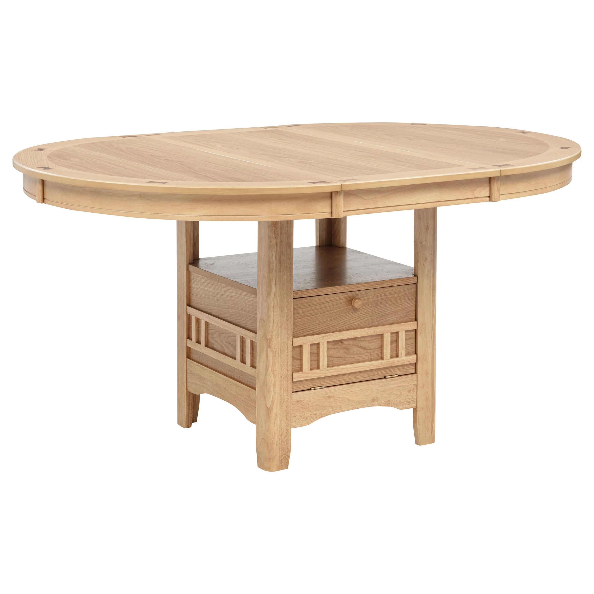 Lavon Light Oak Oval 60-inch Wood Extension Leaf Dining Table