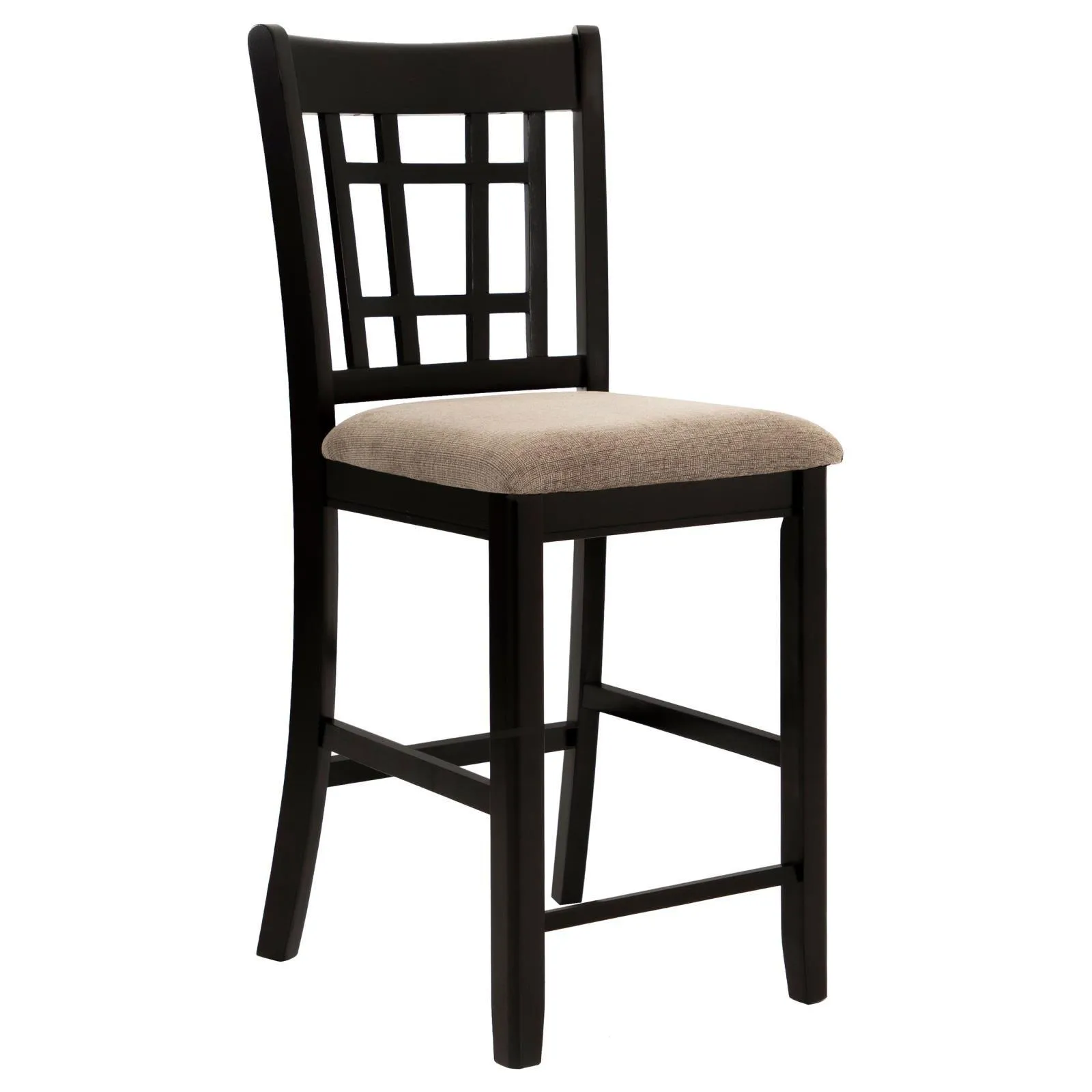 Lavon Tan/Espresso Lattice Back Counter Stools, Set of 2 - Image 2