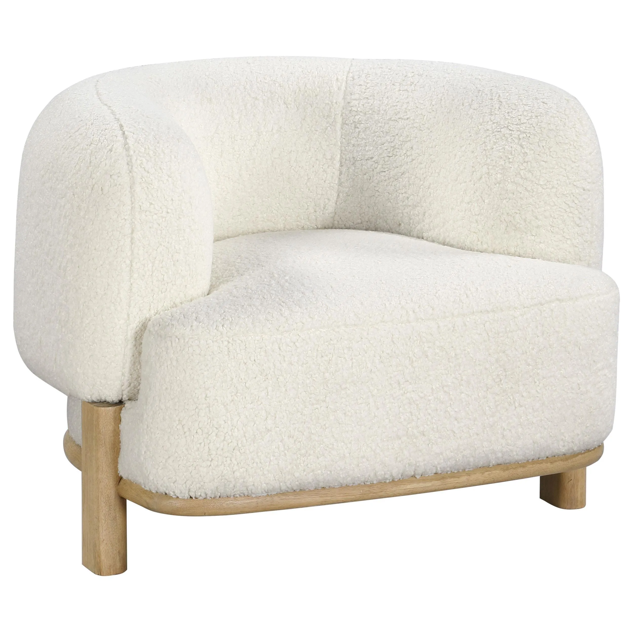Lawler Ivory Upholstered Barrel Back Accent Chair - Image 2