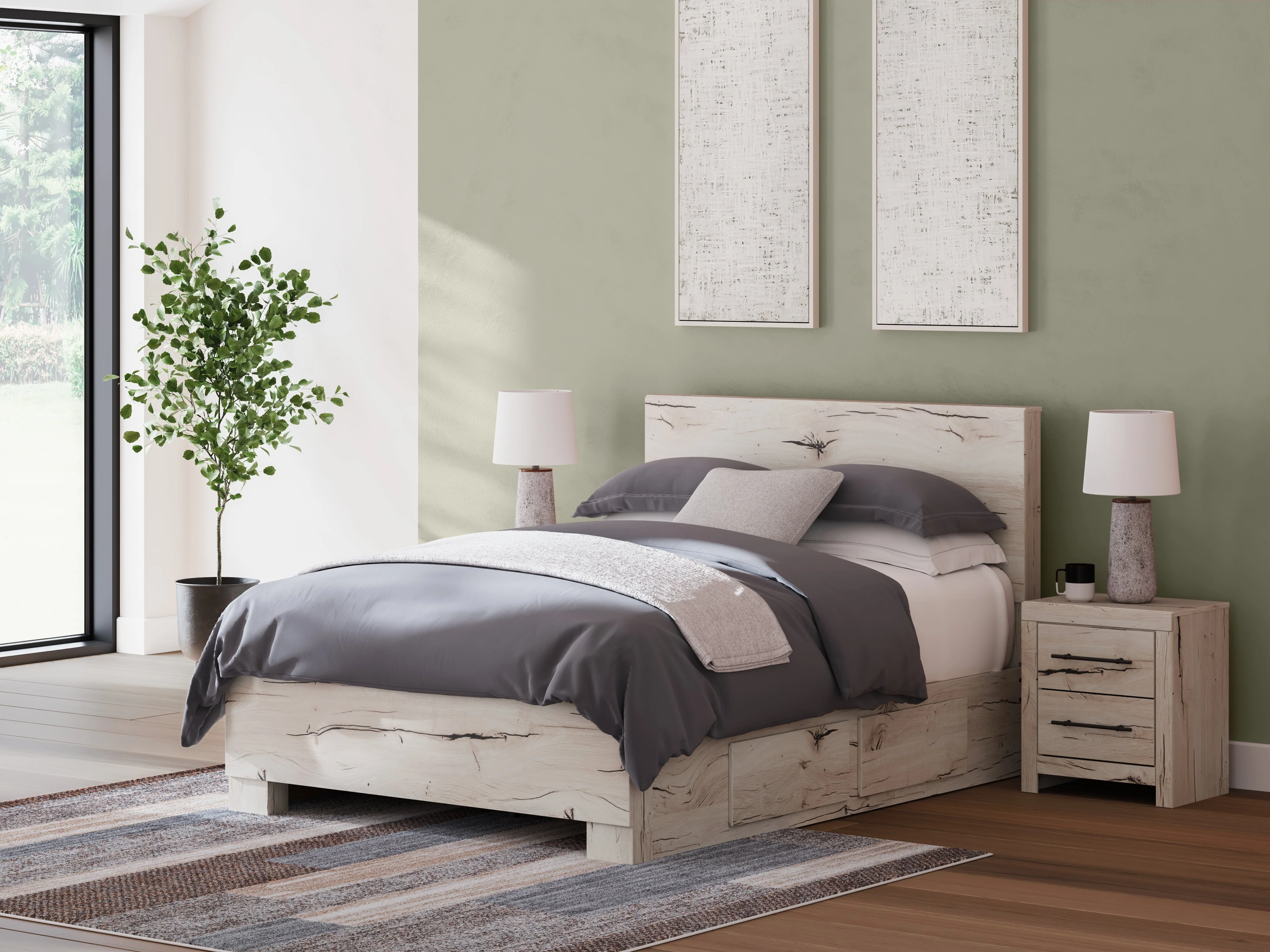 Lawroy Light Natural Full Storage Platform Bed with 4 Drawers - Image 2