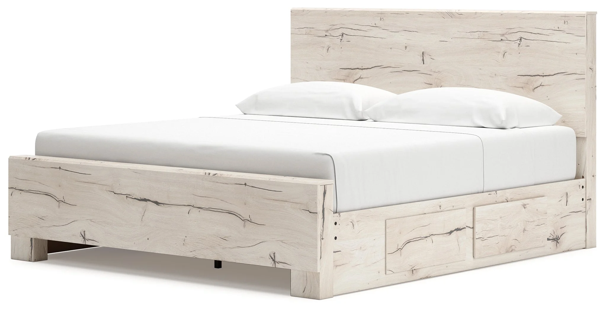 Lawroy Light Natural King Storage Platform Bed with 4 Drawers - Image 4