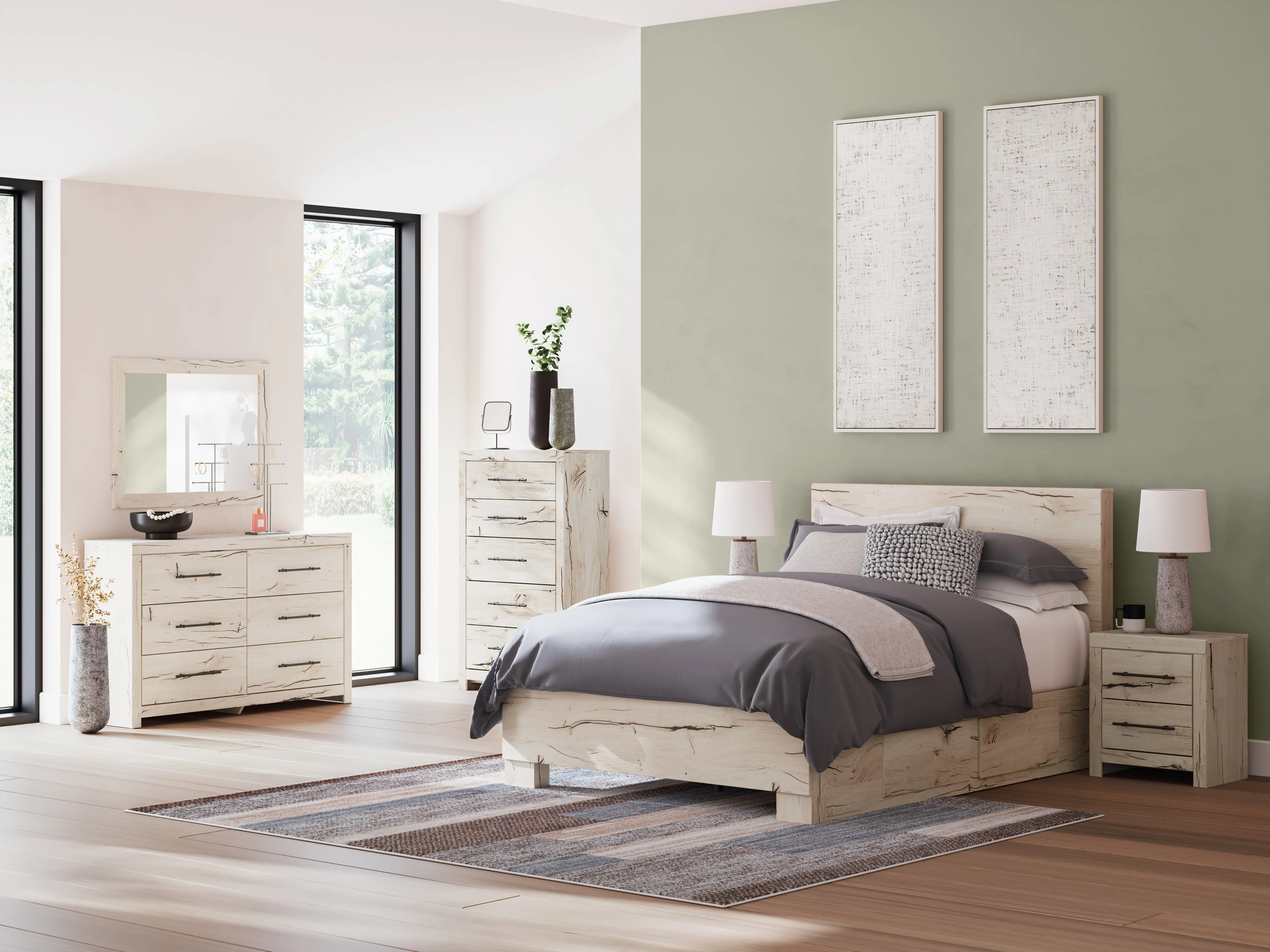 Lawroy Light Natural Queen Storage Platform Bed with 2 Drawers - Image 10