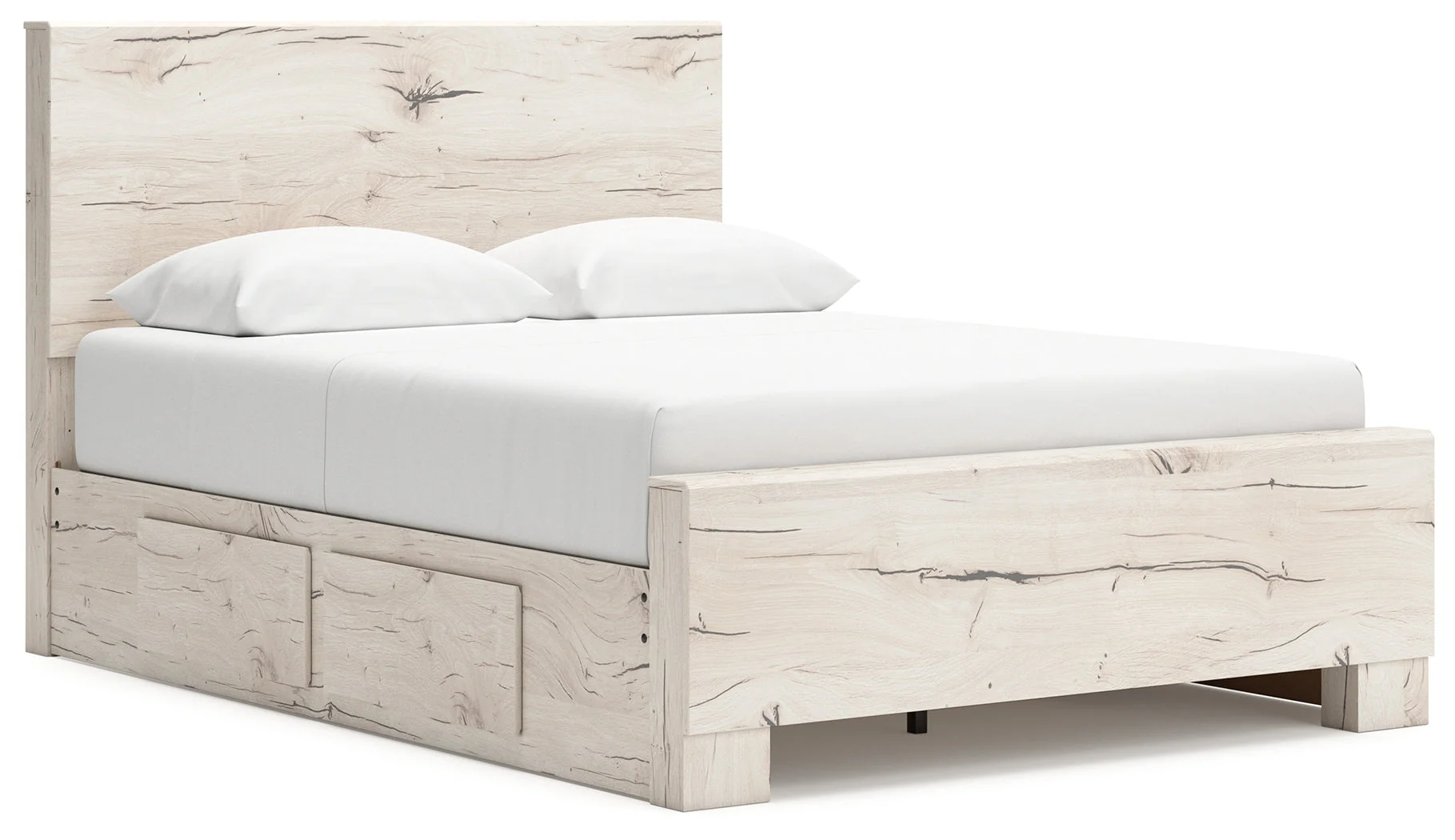 Lawroy Light Natural Queen Storage Platform Bed with 4 Drawers
