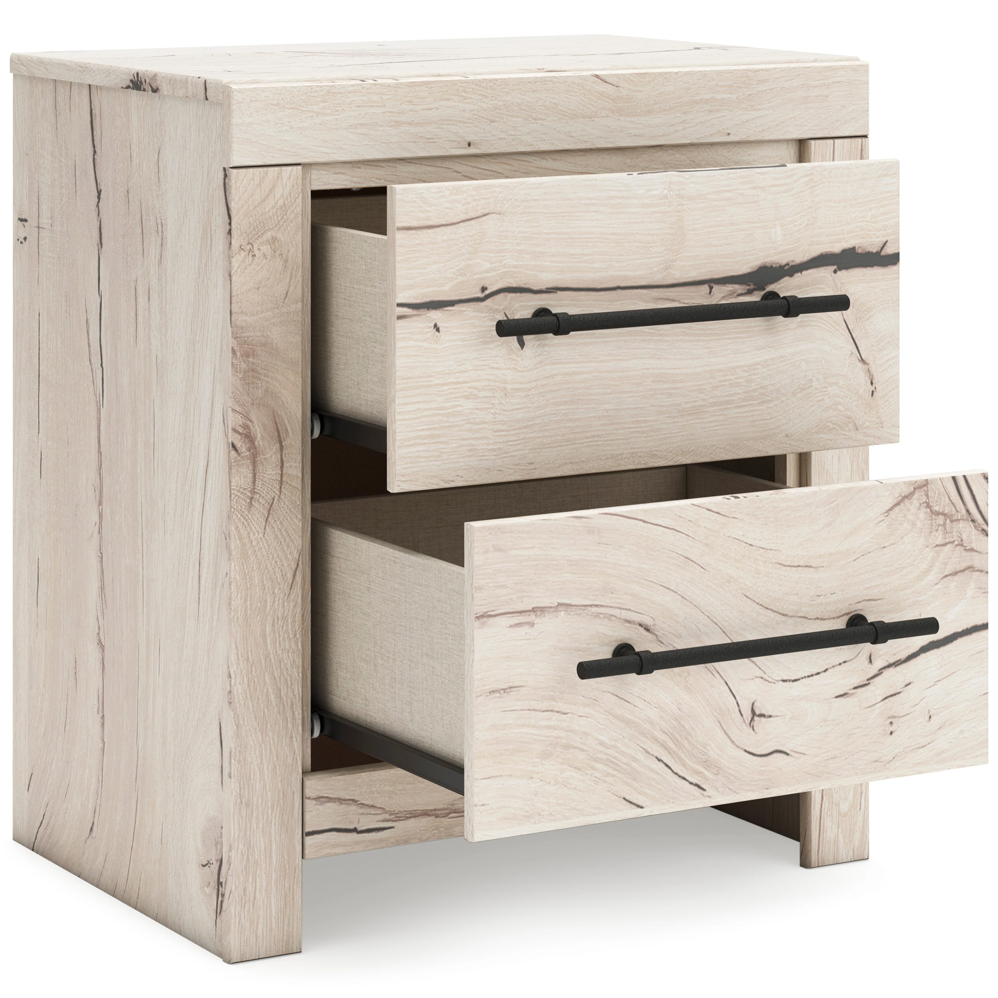 Lawroy Light Natural Storage Panel Bedroom Set with 2 One-Side Drawers - Image 11