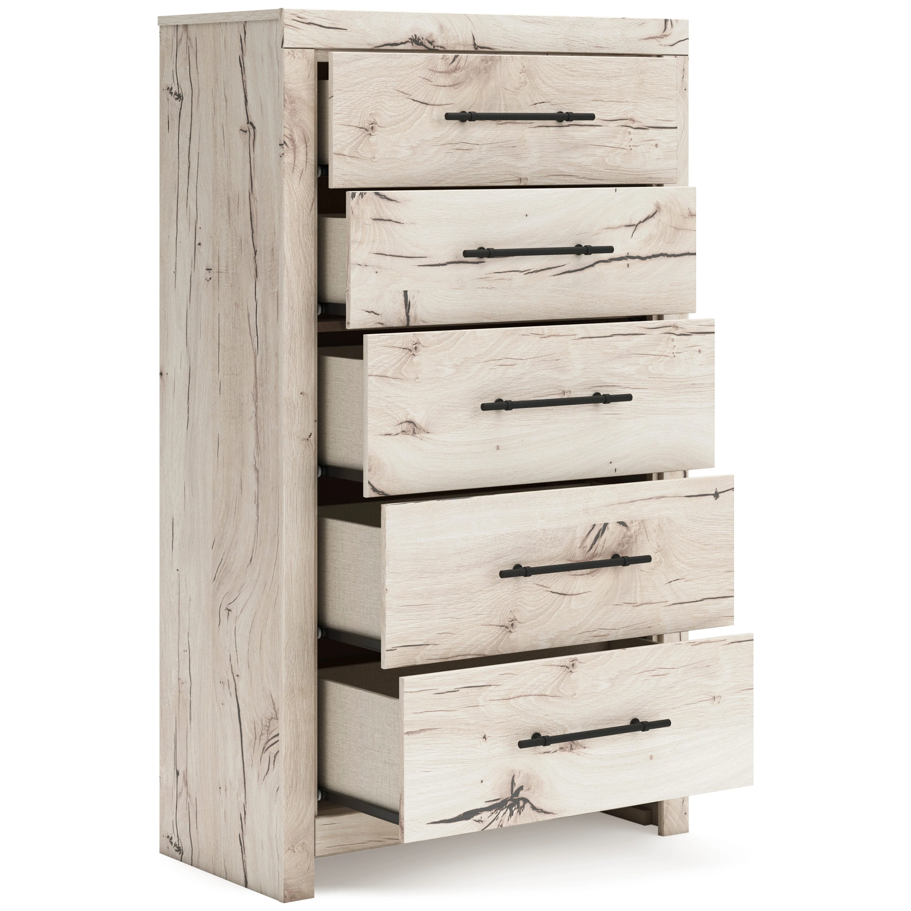 Lawroy Light Natural Storage Panel Bedroom Set with 2 One-Side Drawers - Image 15